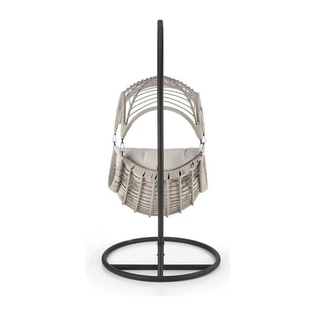 Balansoar gradina RASMUS, negru/bej, ratan sintetic, 85x60x202 cm