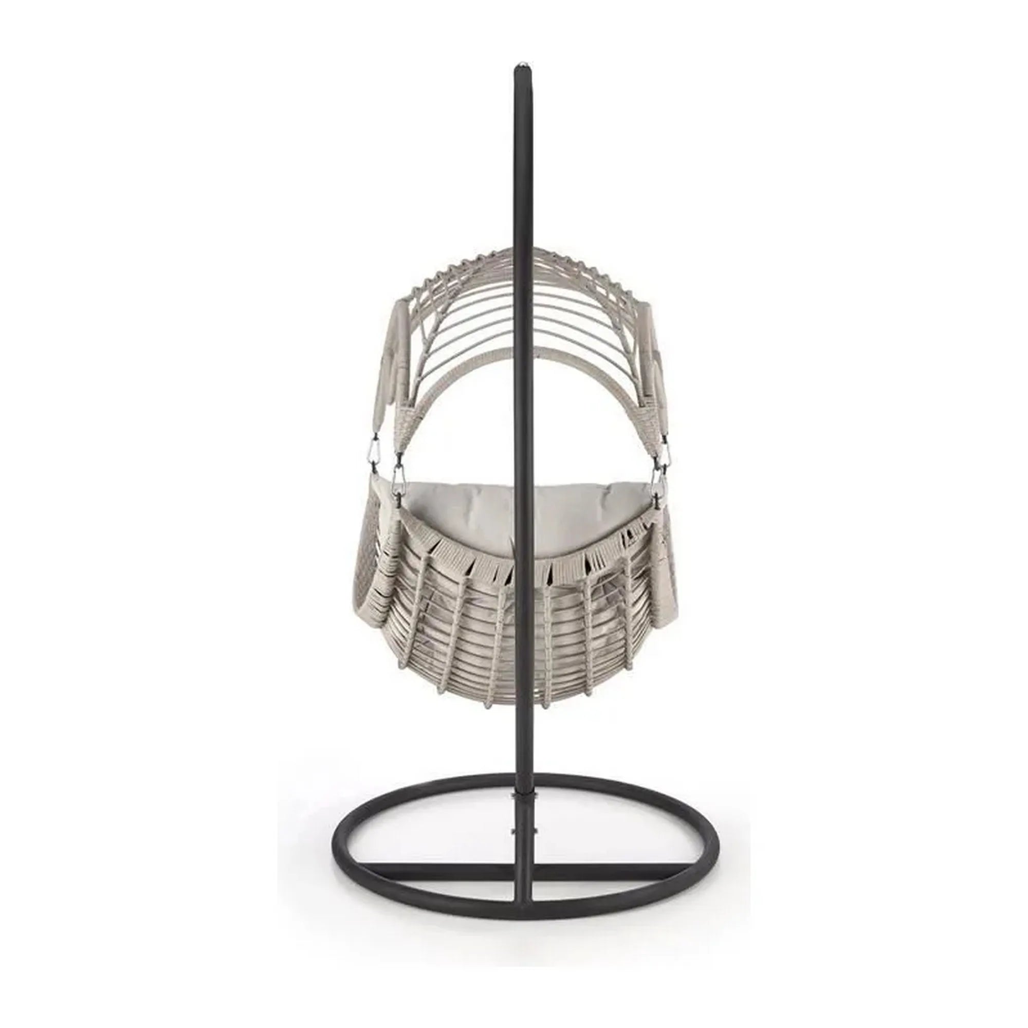 Balansoar gradina RASMUS, negru/bej, ratan sintetic, 85x60x202 cm
