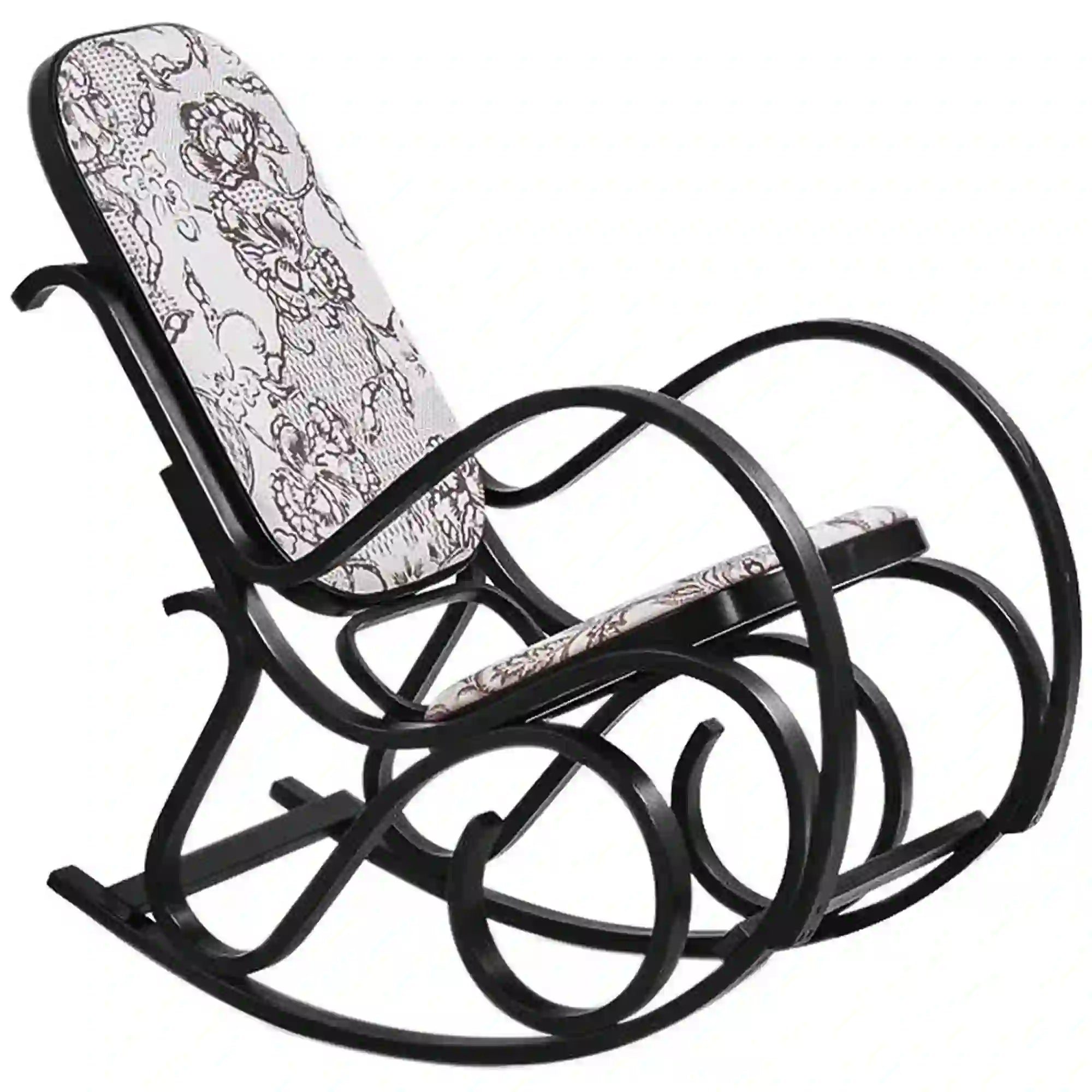 Balansoar MAX 2, negru/multicolor, stofa/lemn indoit, 52x90x95 cm