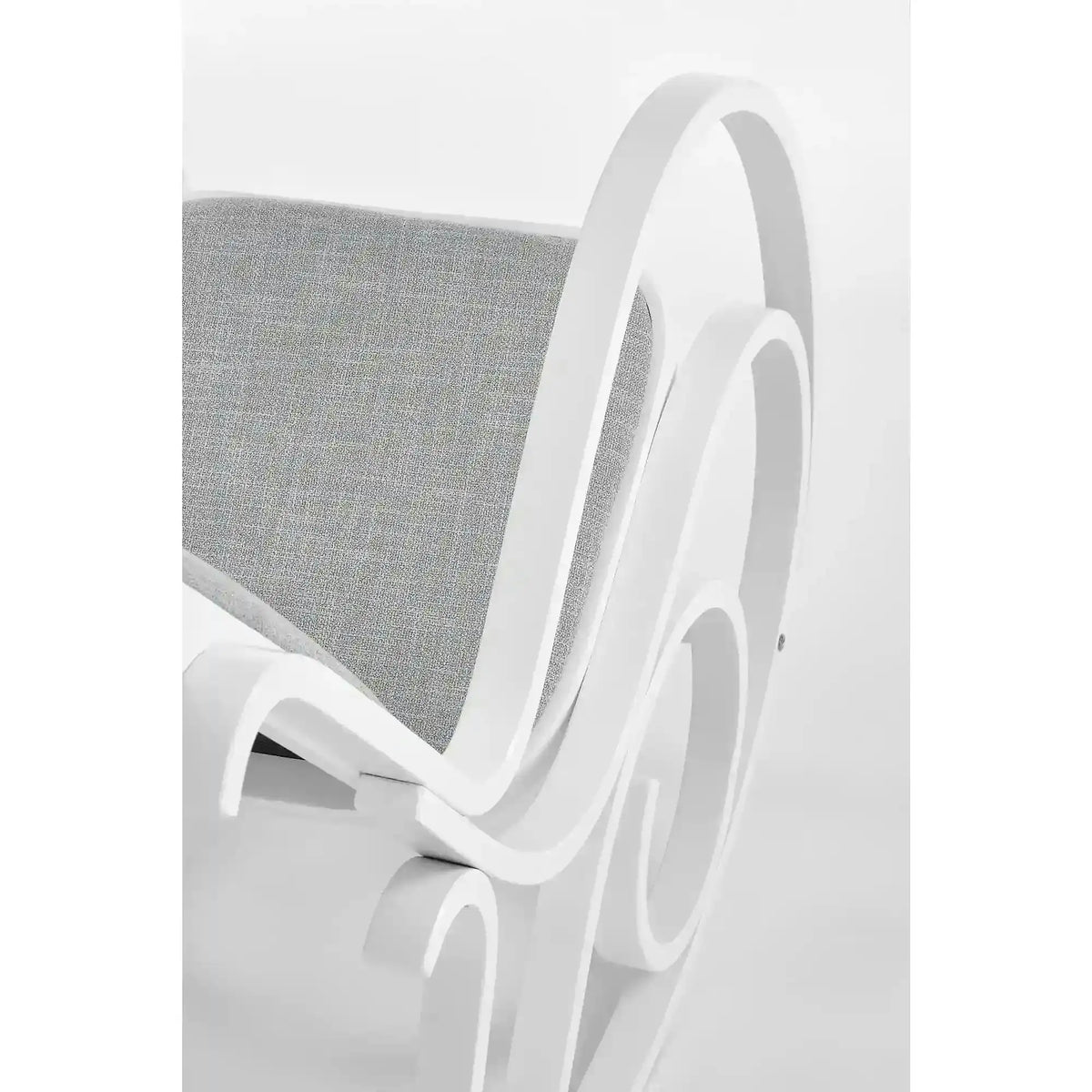 Balansoar MAX BIS PLUS, lemn curbat/stofa clasica gri/alb, 52x90x95 cm