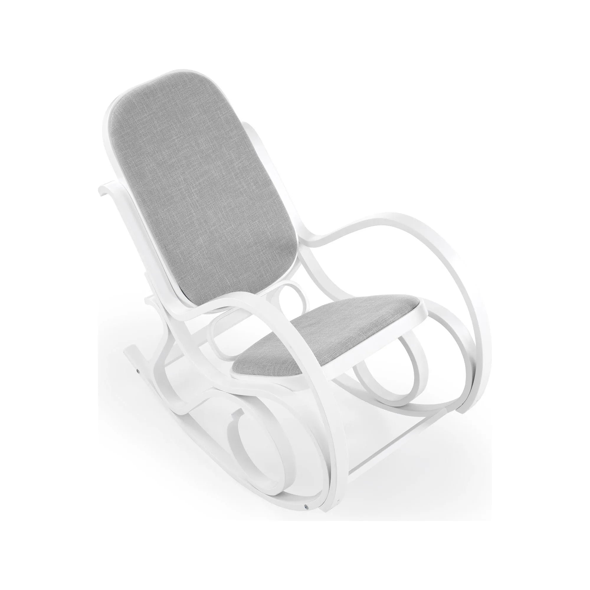 Balansoar MAX BIS PLUS, lemn curbat/stofa clasica gri/alb, 52x90x95 cm