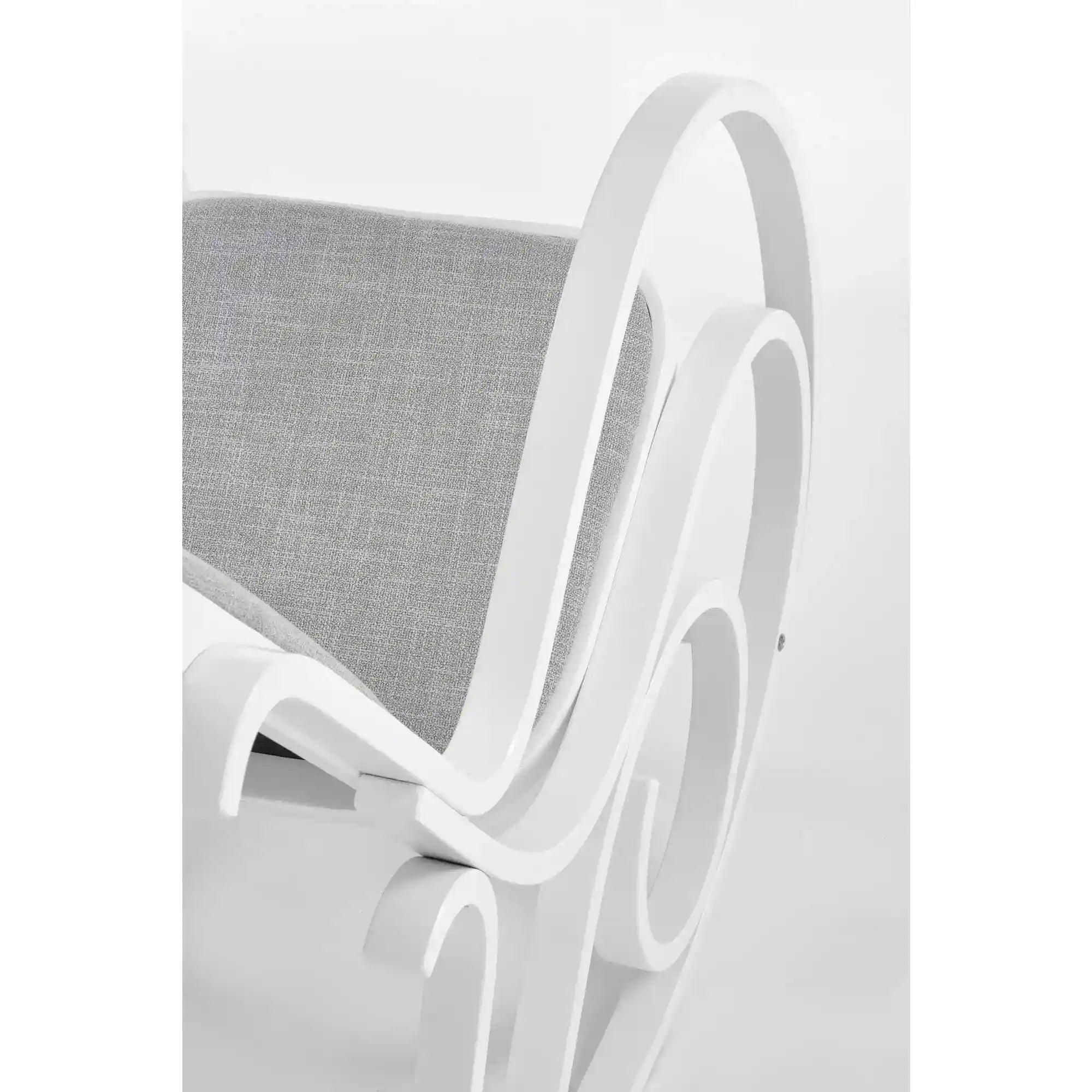Balansoar MAX BIS PLUS, lemn curbat/stofa clasica gri/alb, 52x90x95 cm