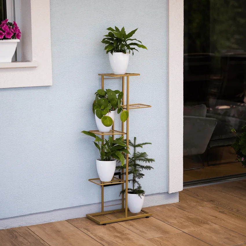 Etajera BAMIR TIP 3, auriu, metal, 44x22x108 cm