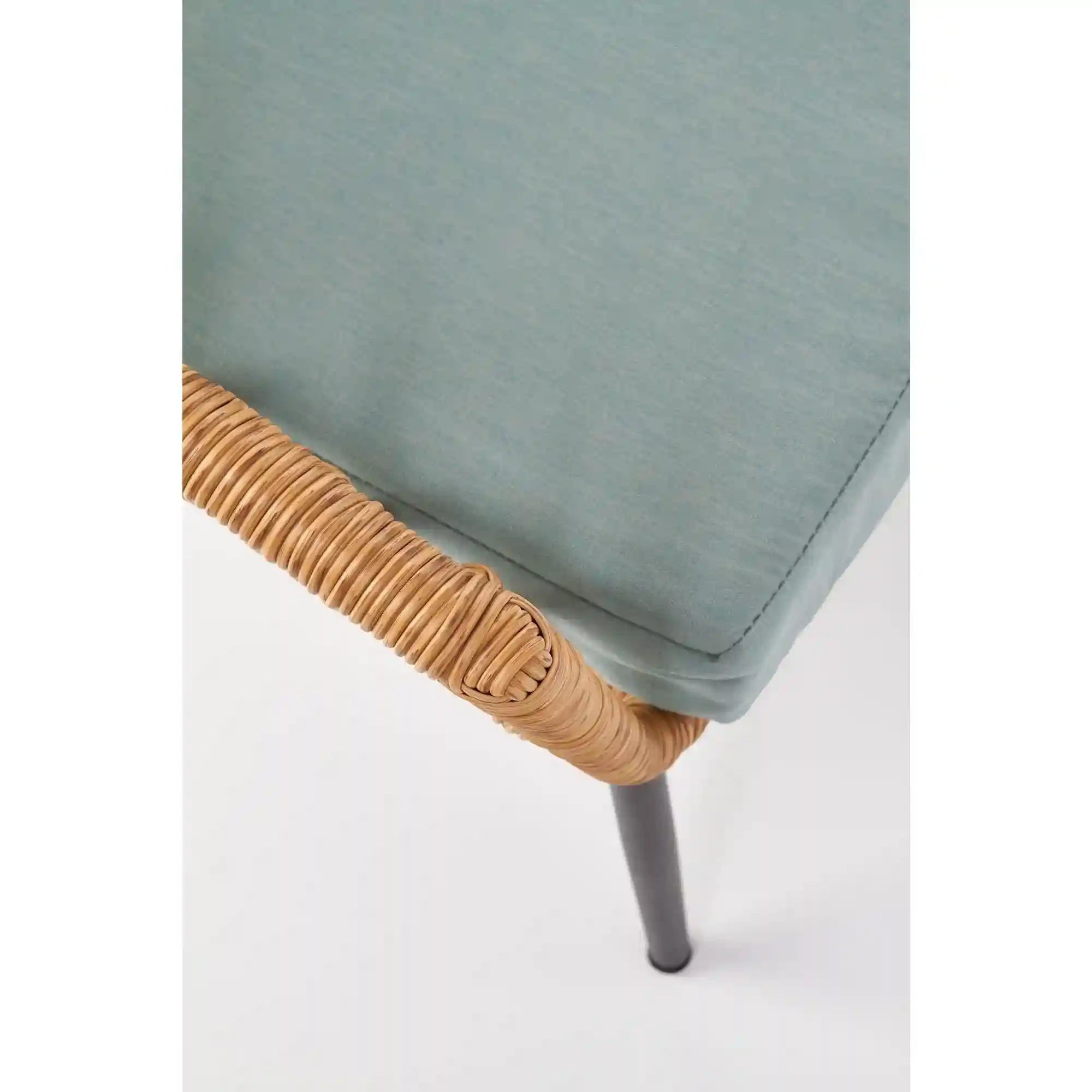 Banca GARDENA 2S, stejar/negru, rattan sintetic/otel, 140x68x71 cm