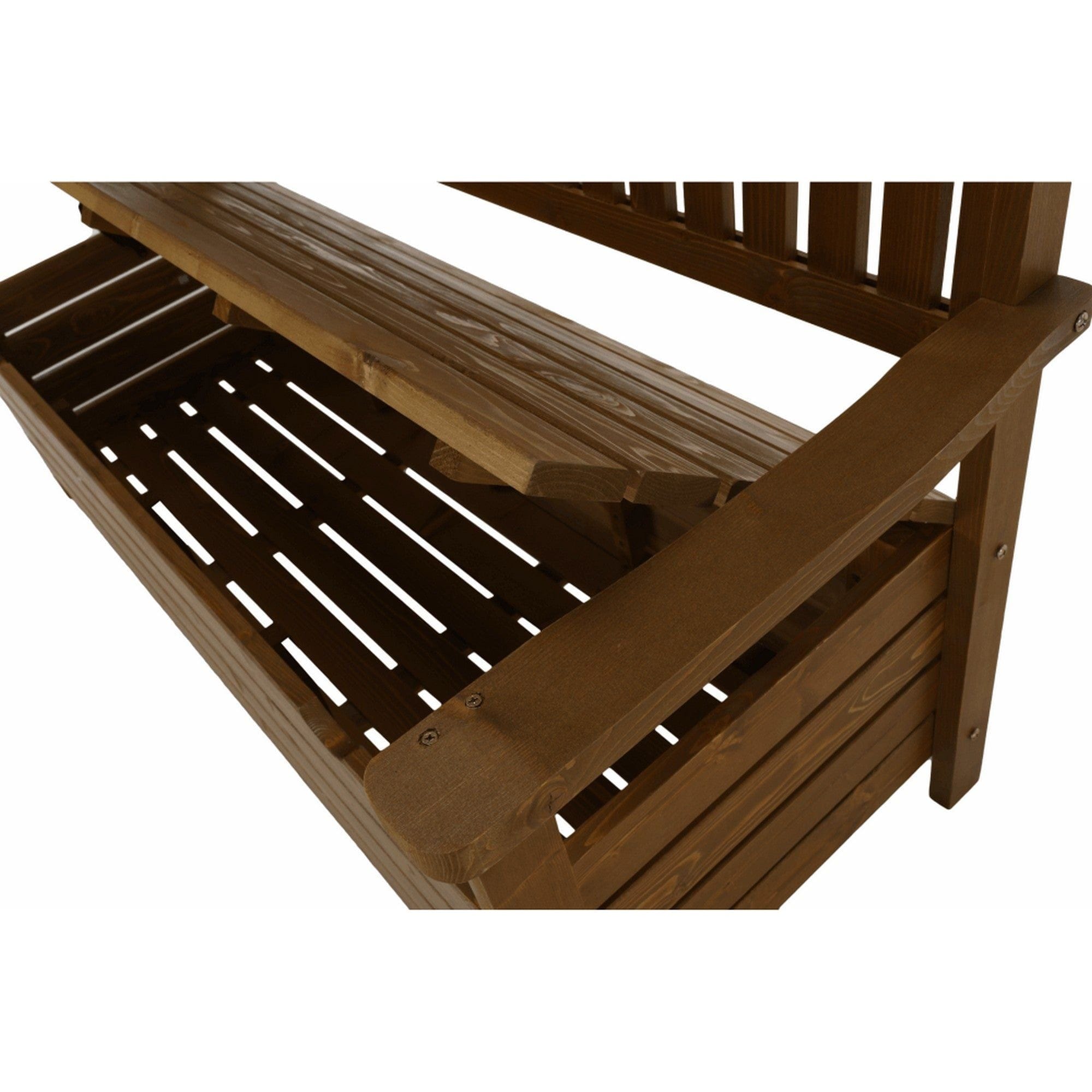 Banca gradina AMULA, stejar inchis, lemn, 150x58x88 cm