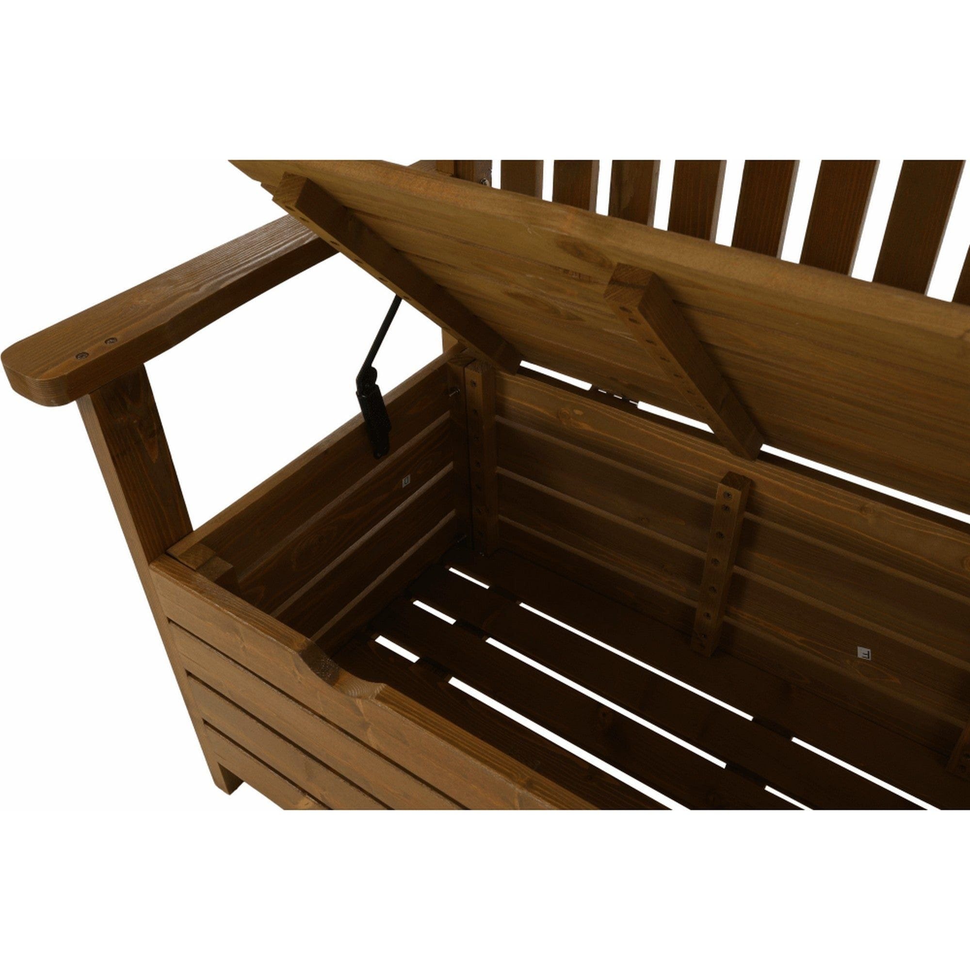 Banca gradina AMULA, stejar inchis, lemn, 150x58x88 cm