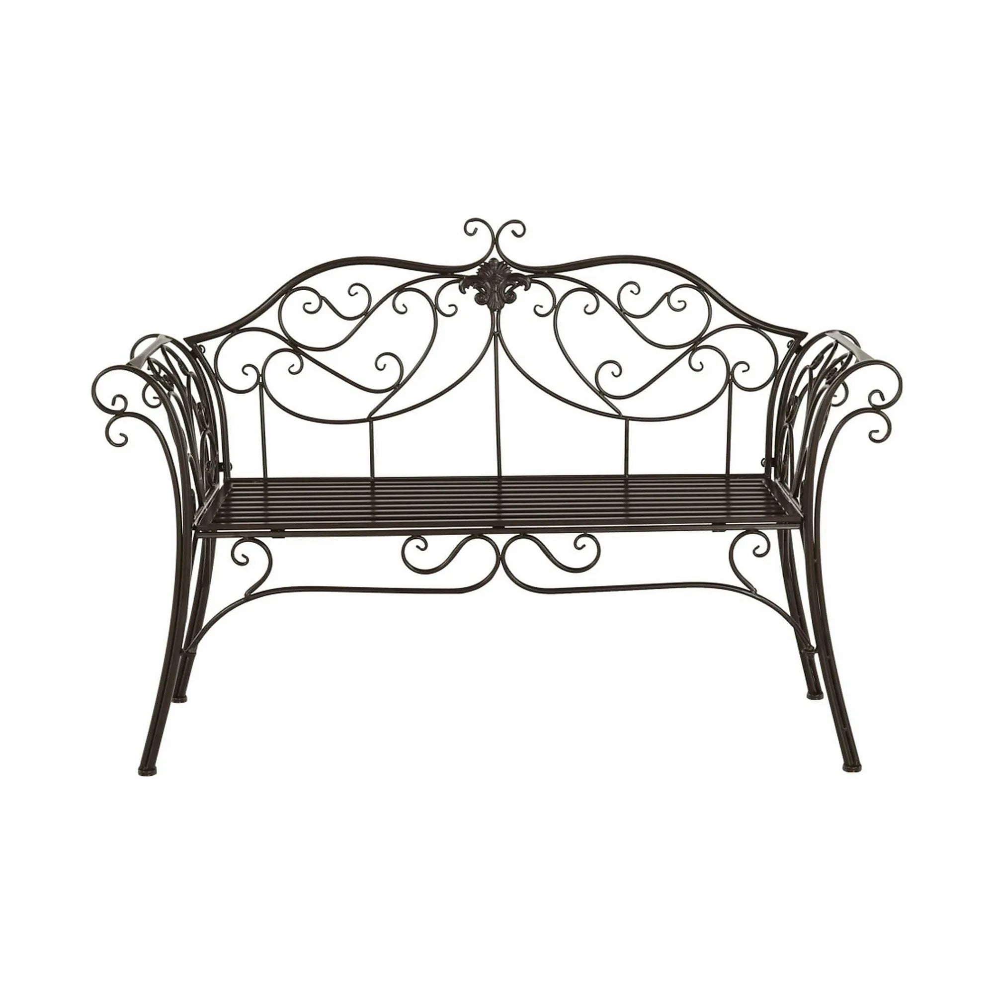 Banca gradina ETELIA, maro, metal, 131x49x89 cm