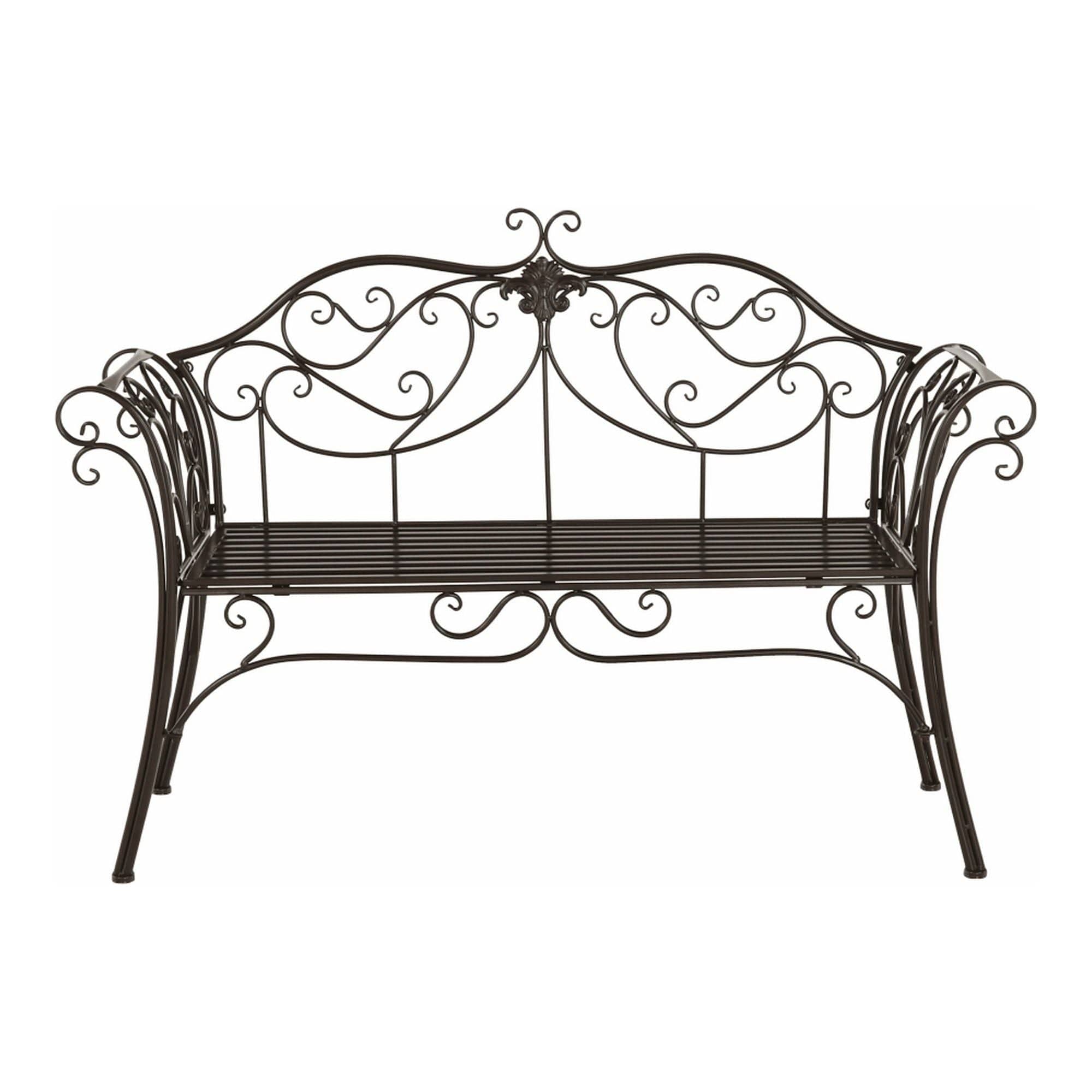 Banca gradina ETELIA, maro, metal, 131x49x89 cm