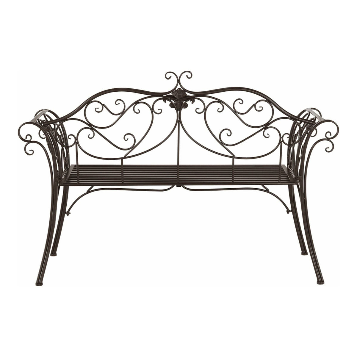 Banca gradina ETELIA, maro, metal, 131x49x89 cm