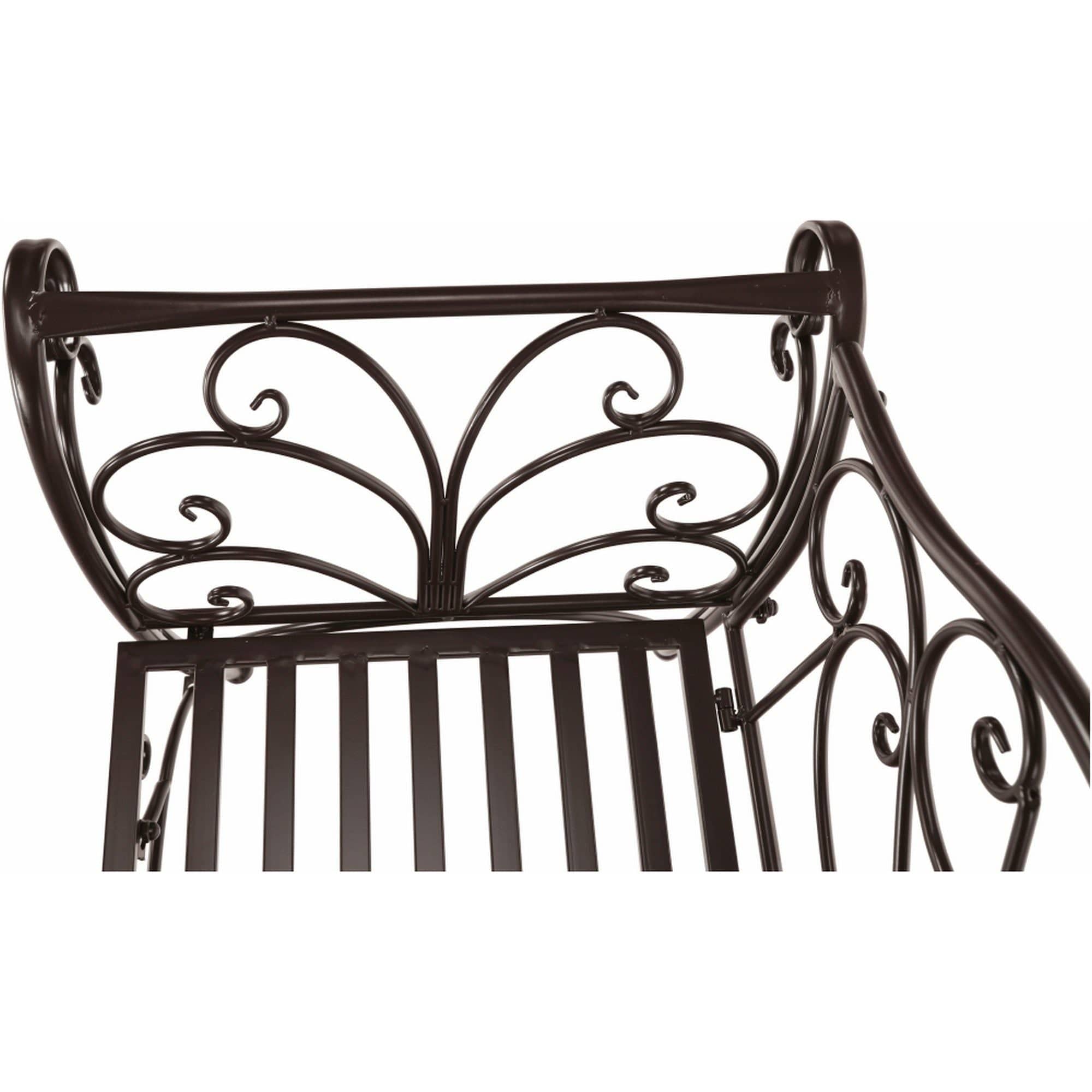 Banca gradina ETELIA, maro, metal, 131x49x89 cm