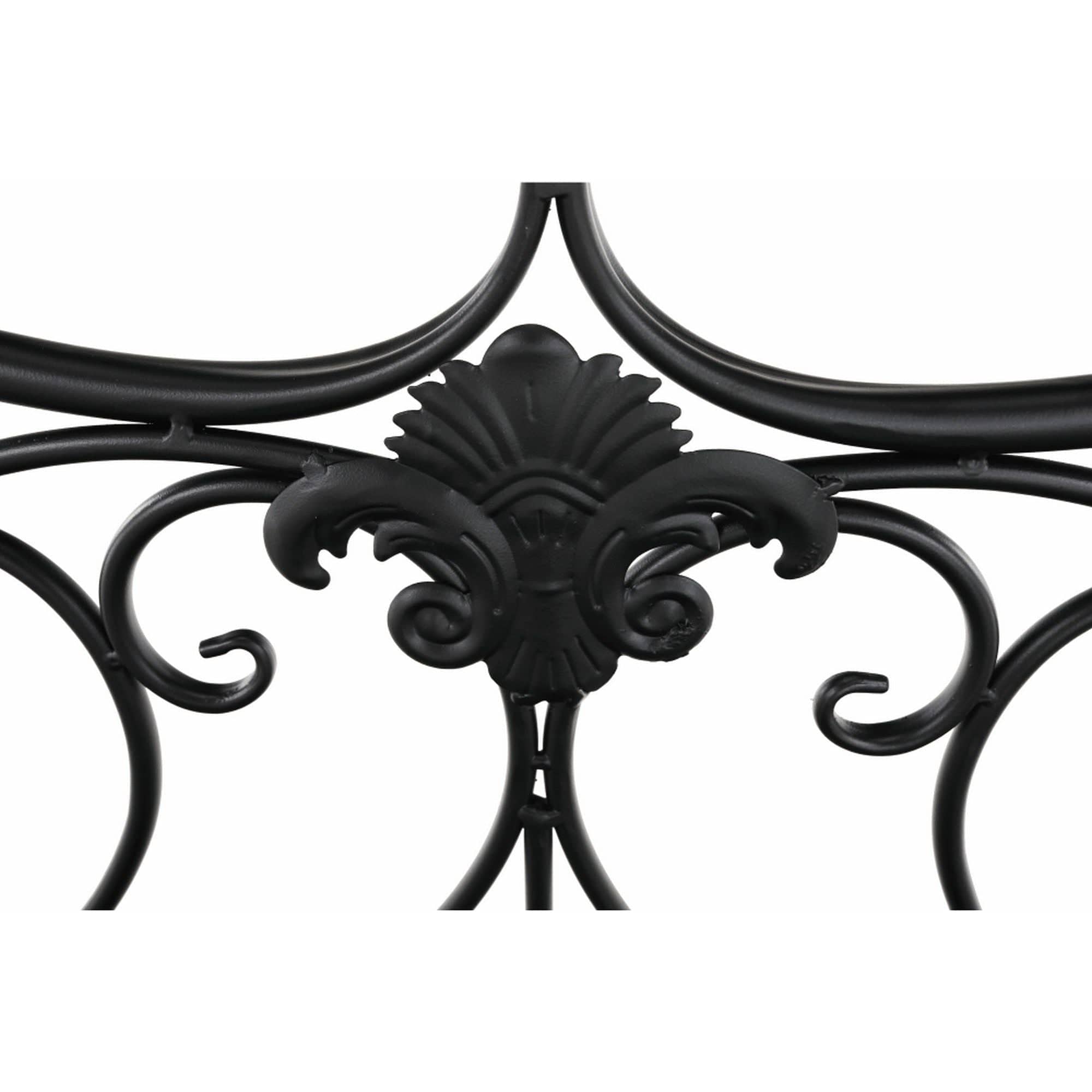 Banca gradina ETELIA, negru, metal, 131x49x89 cm