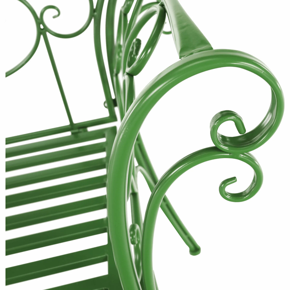 Banca gradina ETELIA, verde, metal, 131x49x89 cm