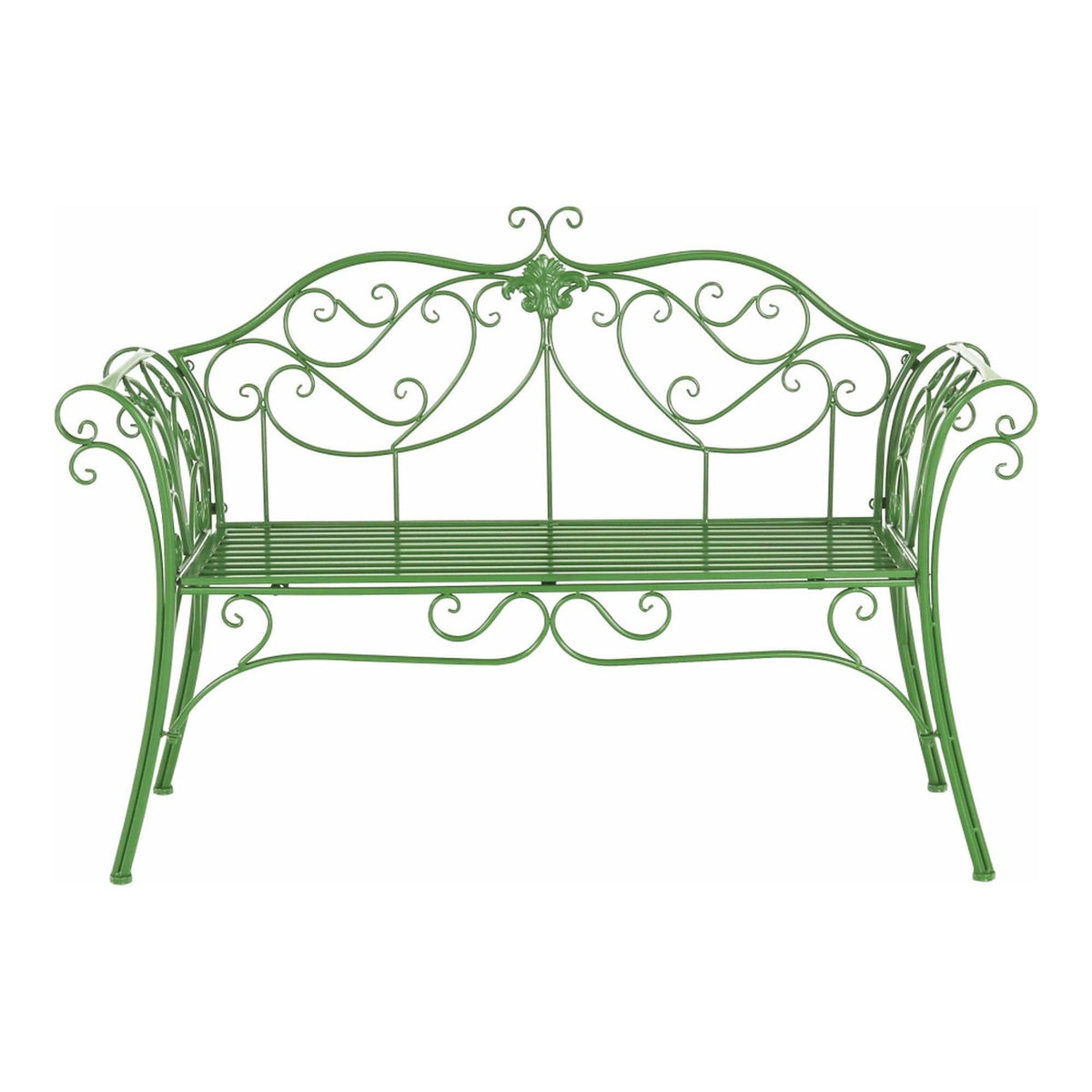 Banca gradina ETELIA, verde, metal, 131x49x89 cm