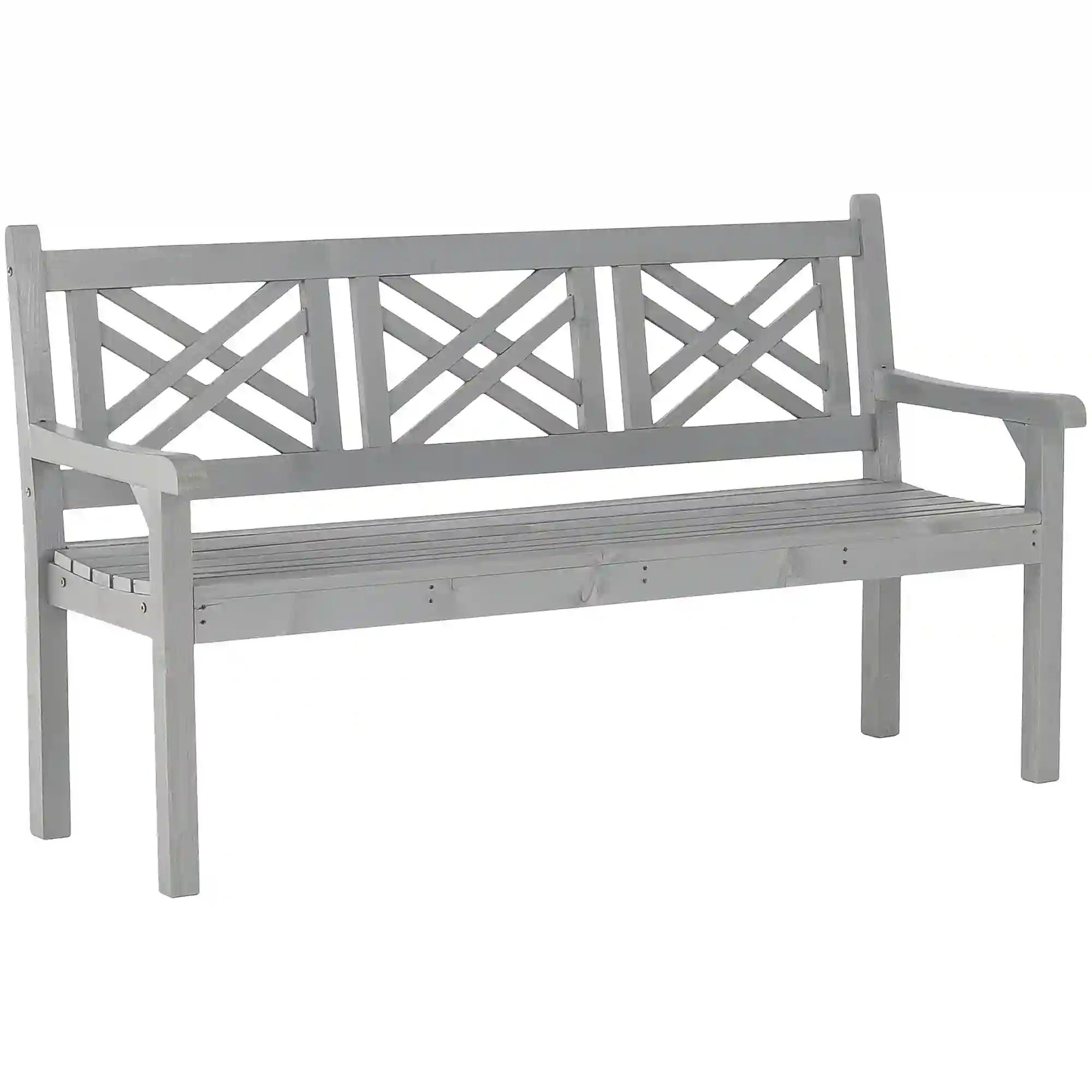 Bancă gradina FABLA, gri, lemn, 150x58x88 cm