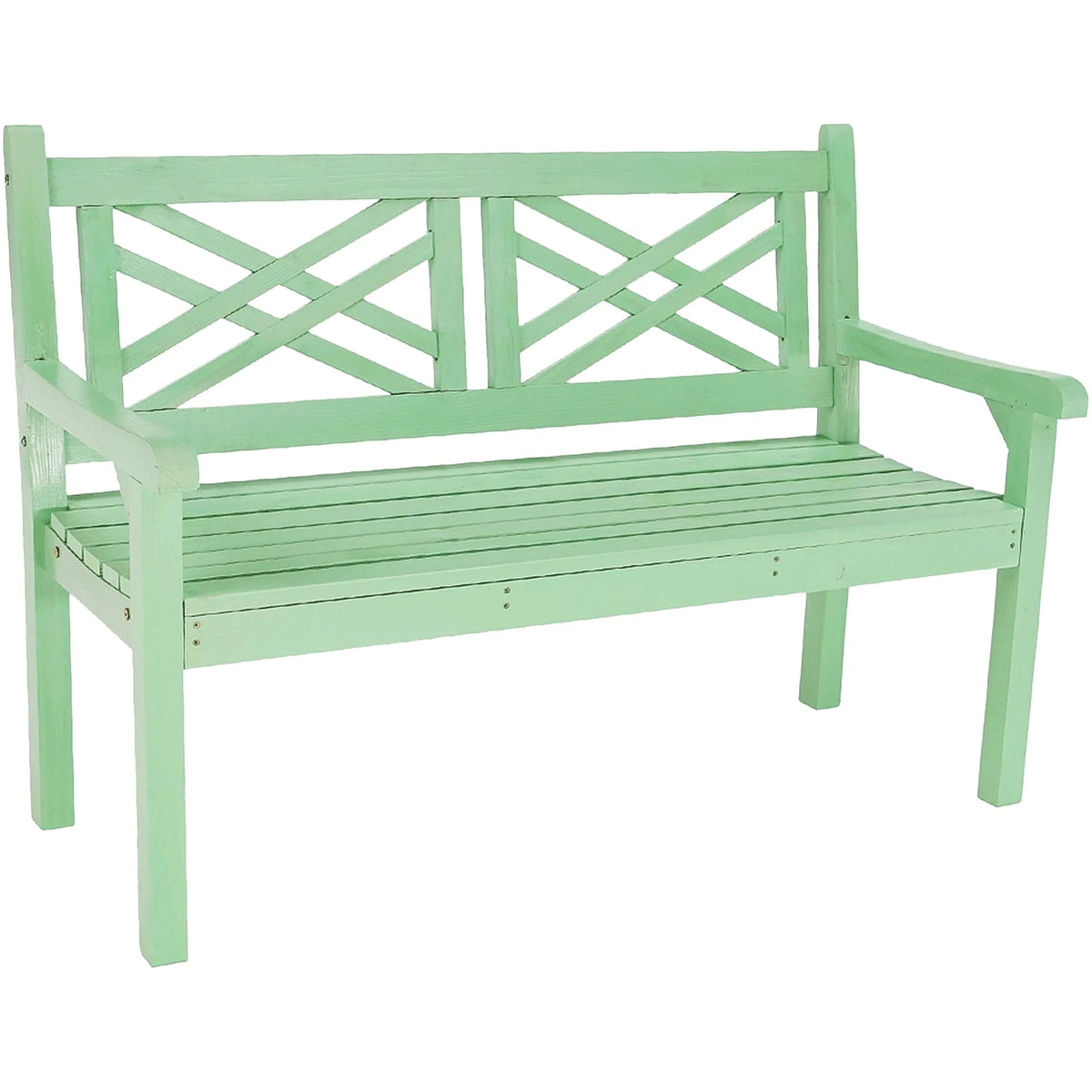 Bancă gradina FABLA, verde mentă, lemn, 124x58x88 cm