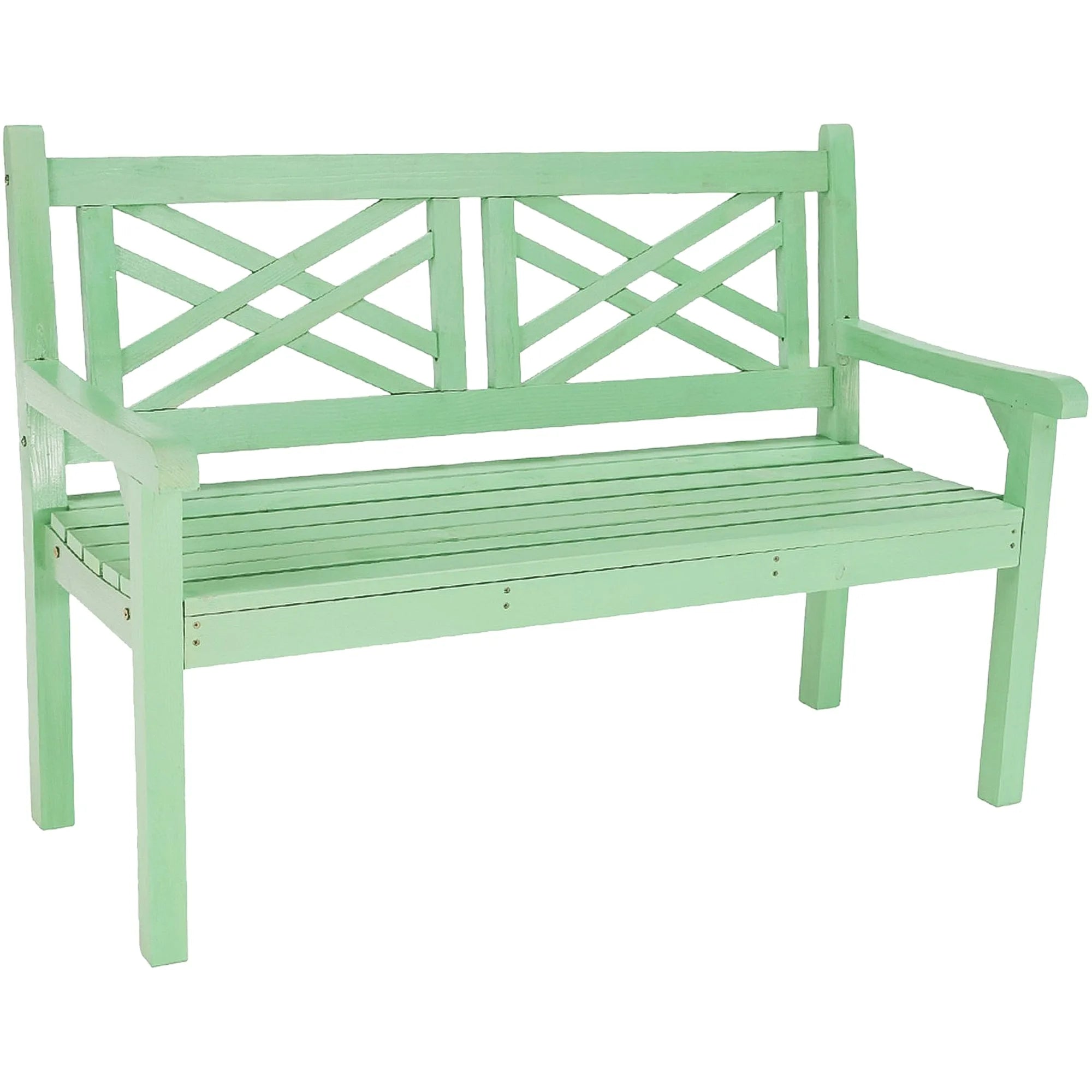 Bancă gradina FABLA, verde mentă, lemn, 124x58x88 cm