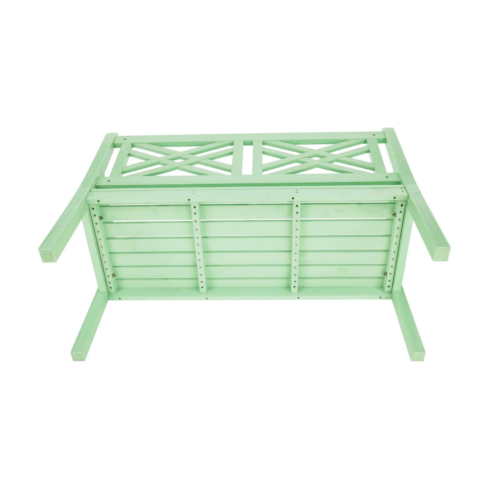 Bancă gradina FABLA, verde mentă, lemn, 124x58x88 cm