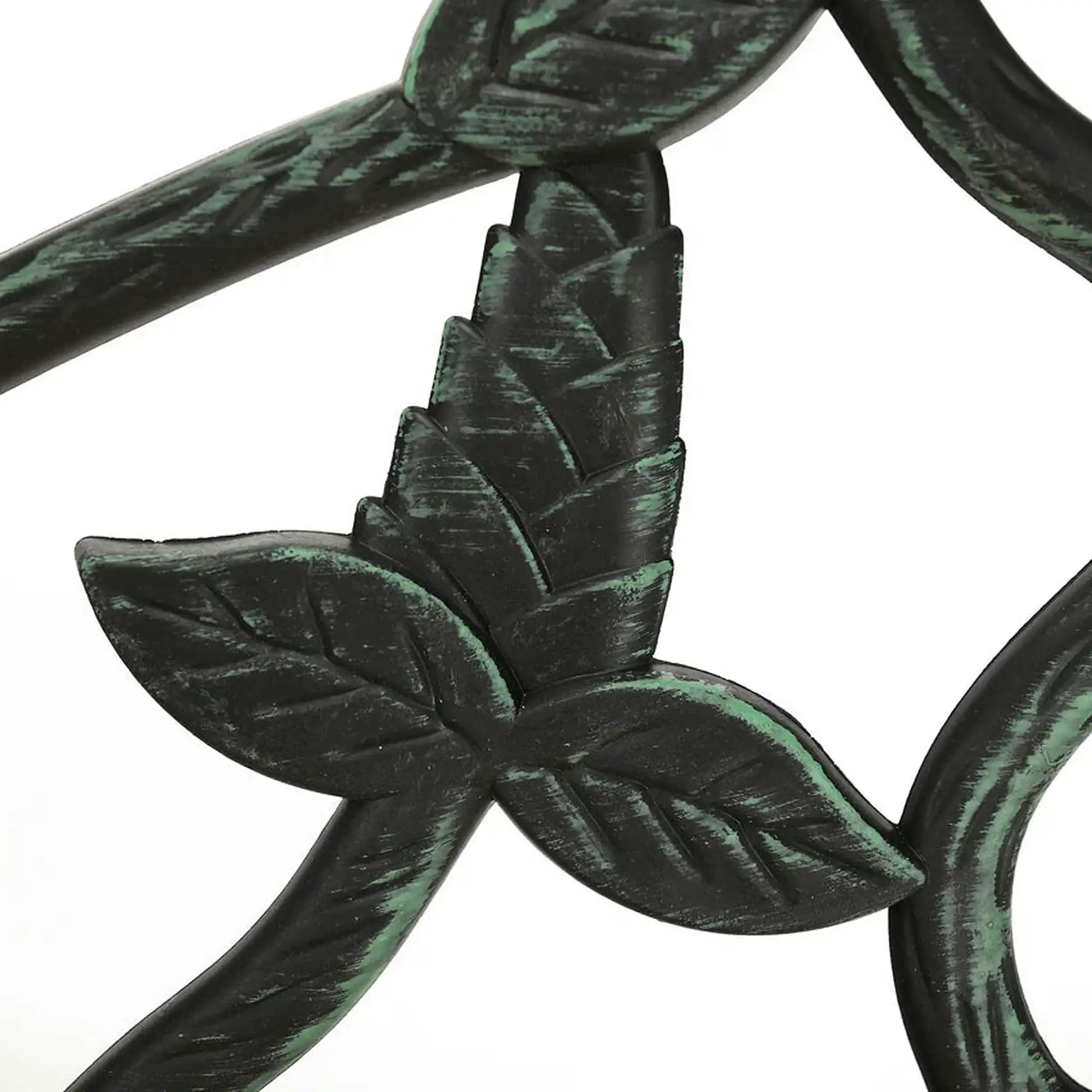 Banca gradina FAIZA, negru/nuc, metal/lemn, 126x52x73 cm