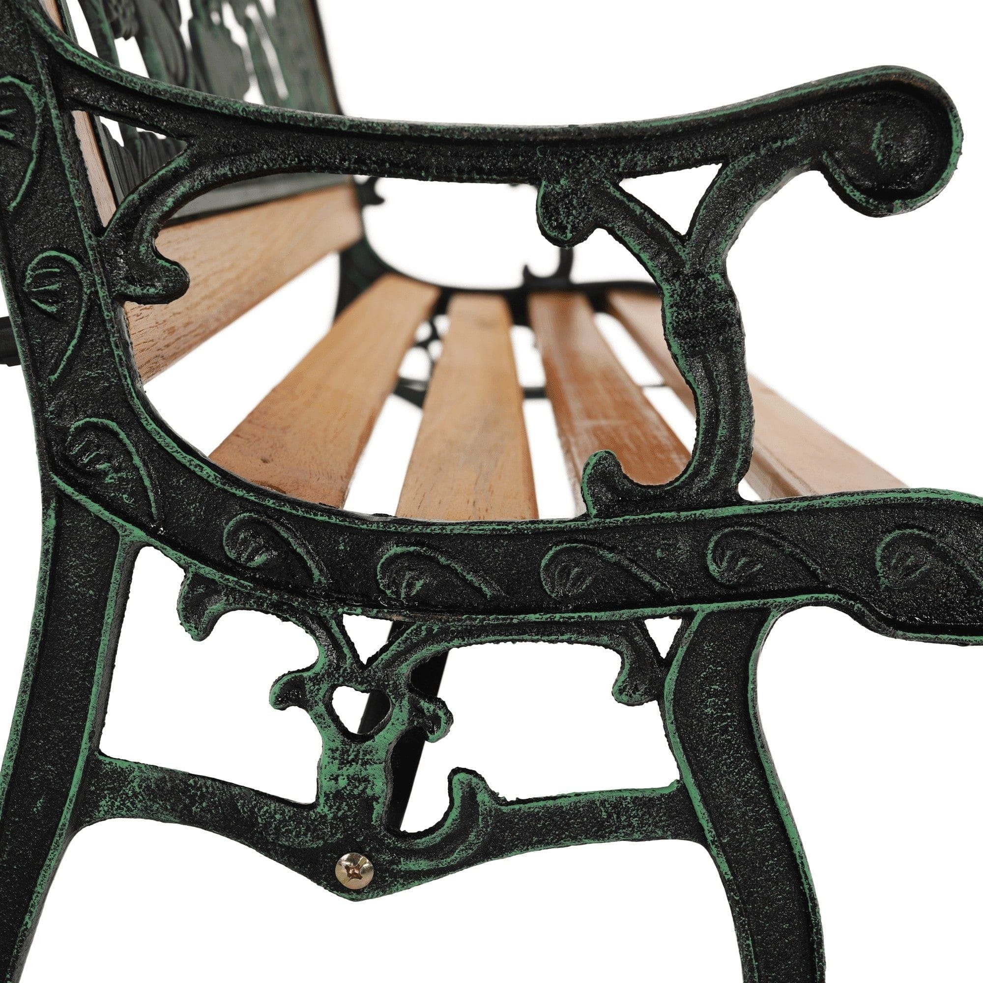 Banca gradina NADAZA, negru/stejar, lemn/metal, 82x40x48 cm