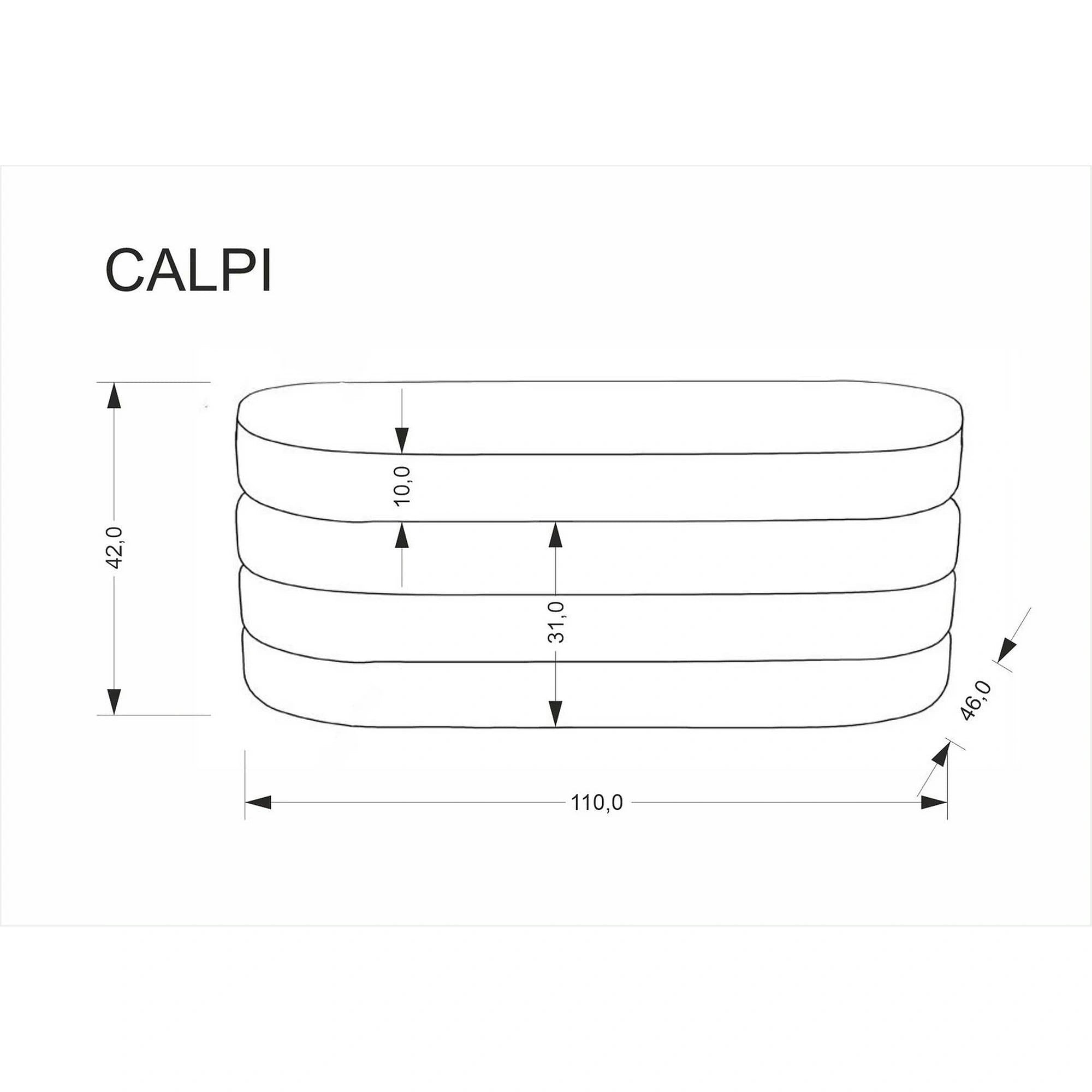 Bancheta CALPI, stofa catifelata bej, 110x46x42 cm