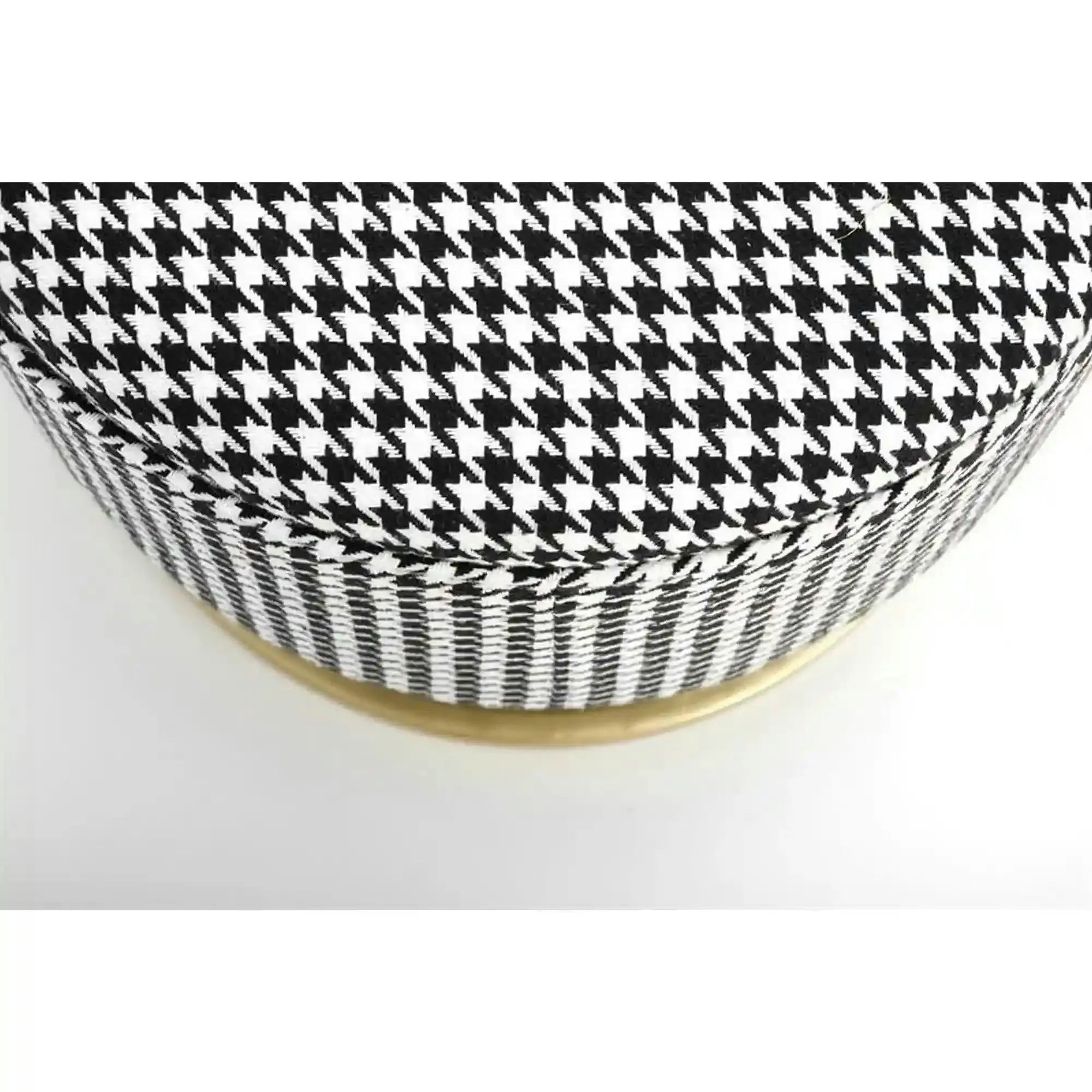 Bancheta HARMONY, negru/alb/auriu, stofa clasica/otel, 105x40x42 cm