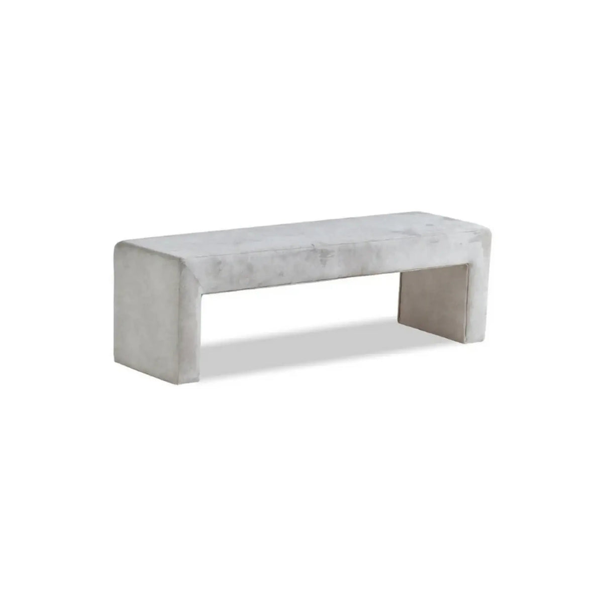 Bancheta MAGNESIA, bej, stofa catifelata, 120x36x36 cm