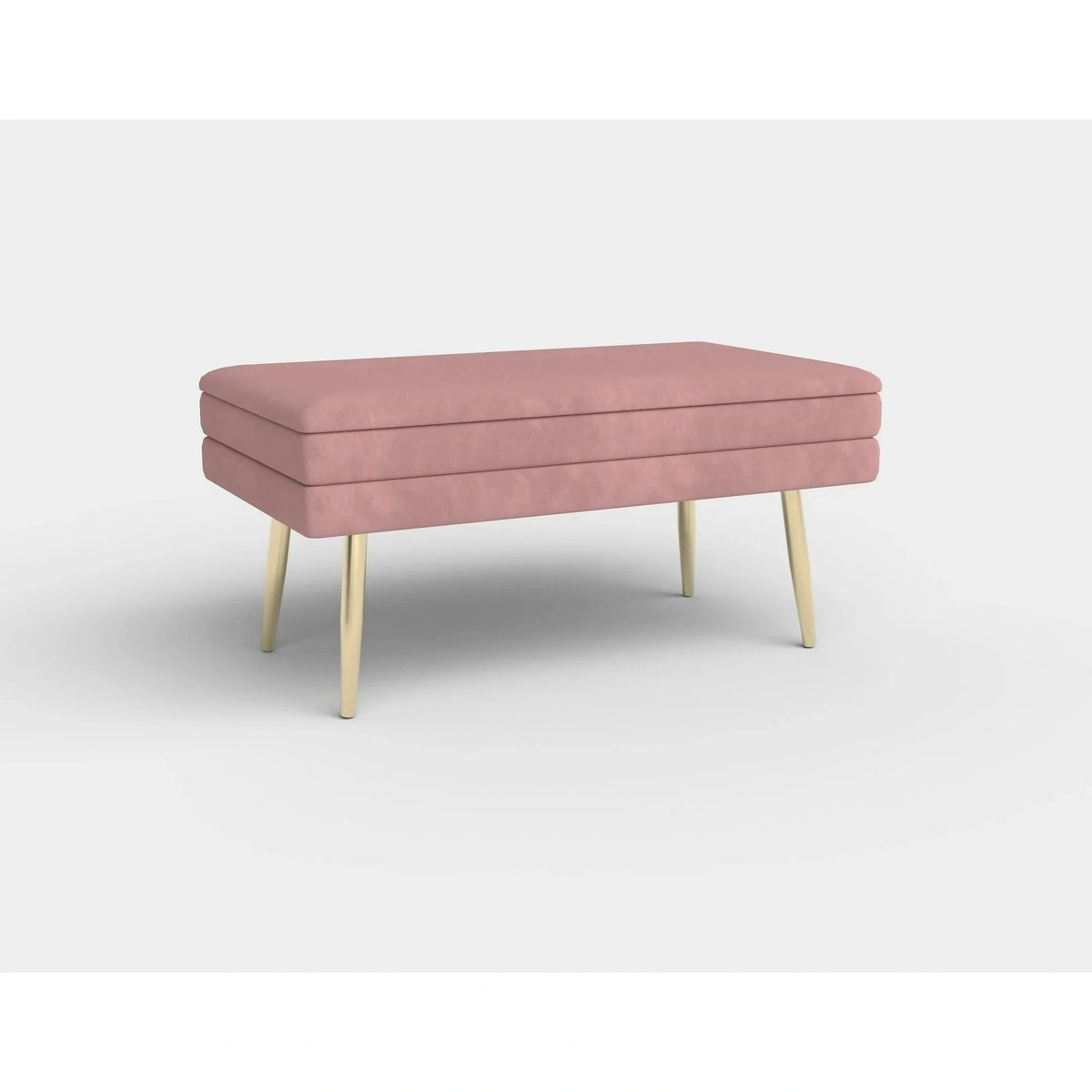 Bancheta VELVA, stofa catifelata roz, 78x35x40 cm
