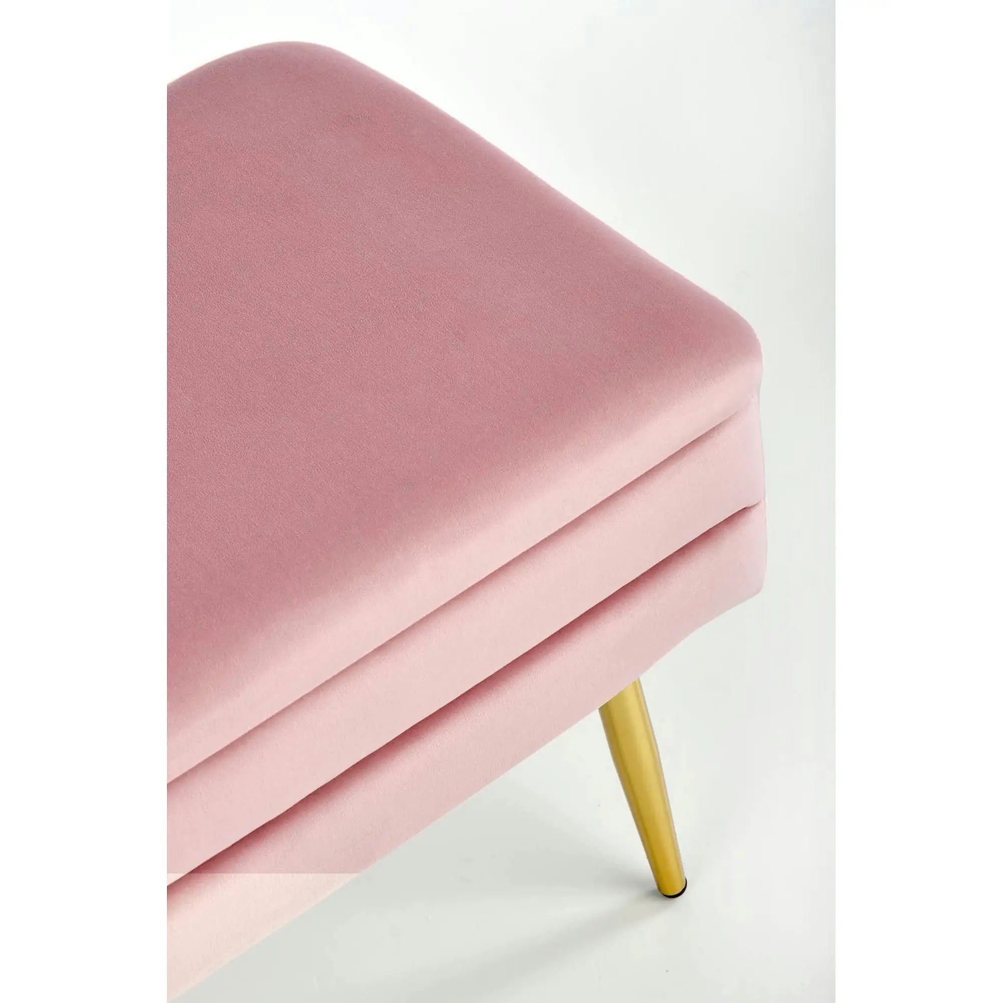 Bancheta VELVA, stofa catifelata roz, 78x35x40 cm