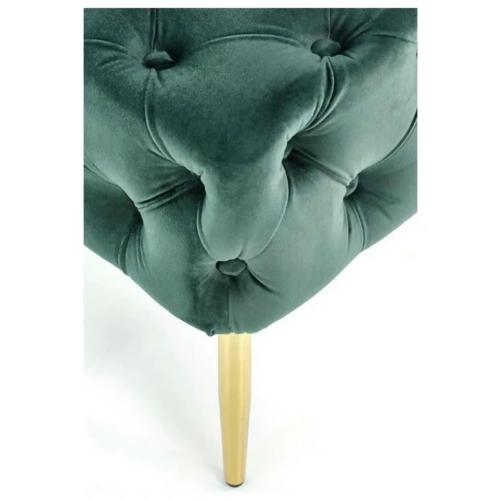 Bancheta verde ATHENA, stofa catifelata verde, 100x45x40 cm