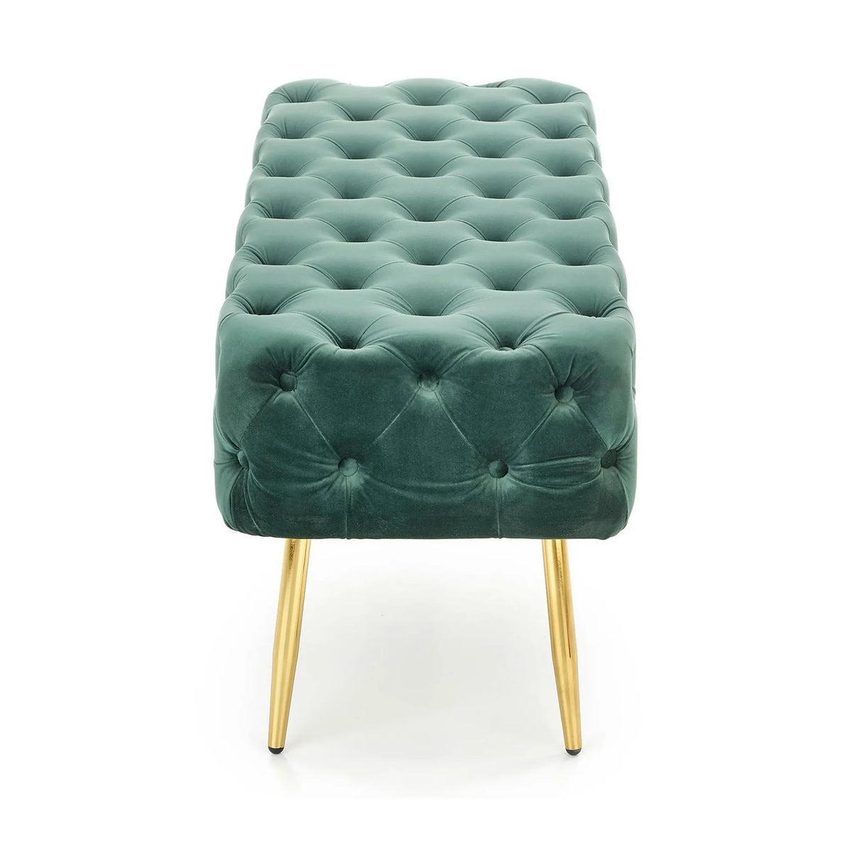 Bancheta verde ATHENA, stofa catifelata verde, 100x45x40 cm
