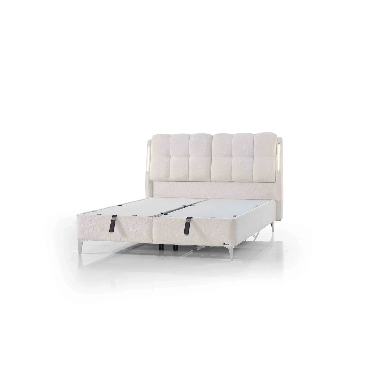 Pat 200x200 SLEEP FIT, stofa bej - EMK66303, cu somiera si spatiu depozitare