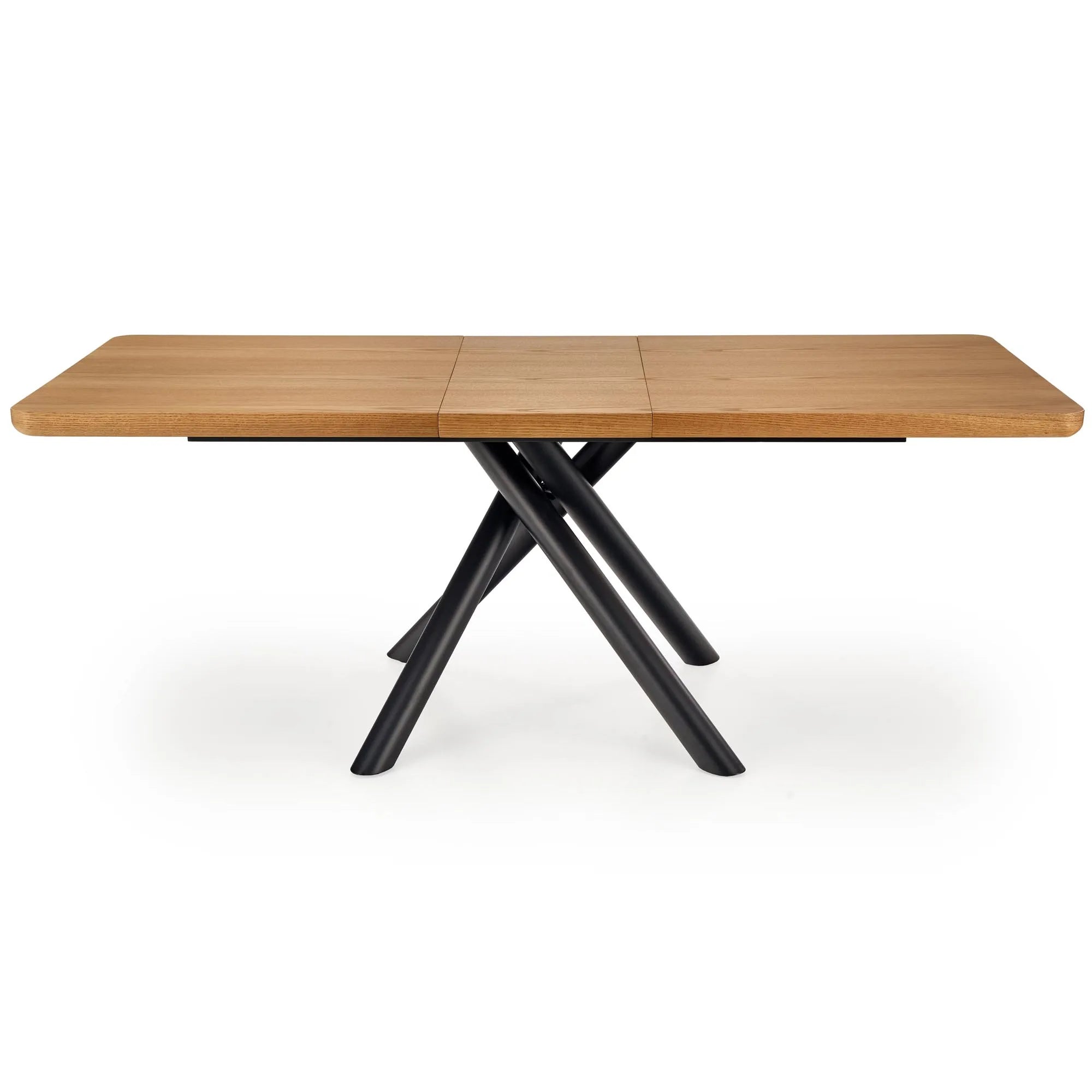 Masa mare living DERRICK, stejar natural/negru, 160/200x90x75 cm