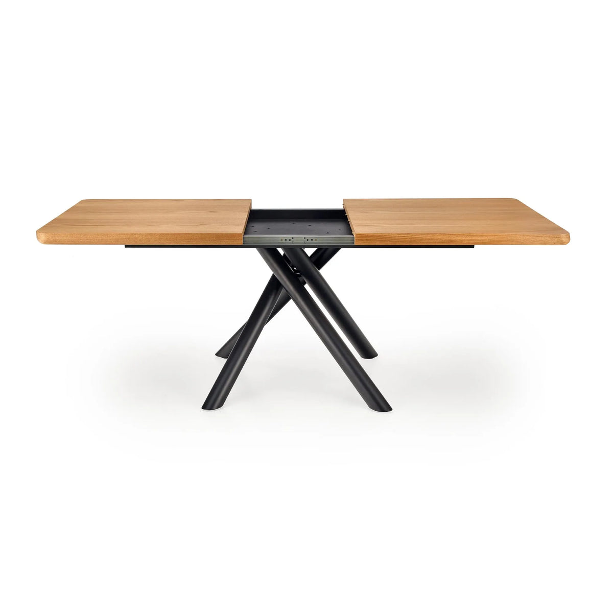 Masa mare living DERRICK, stejar natural/negru, 160/200x90x75 cm