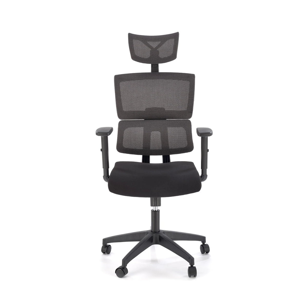 Scaun birou PABLO, negru/gri, stofa/plasa, 64x67x118/127 cm