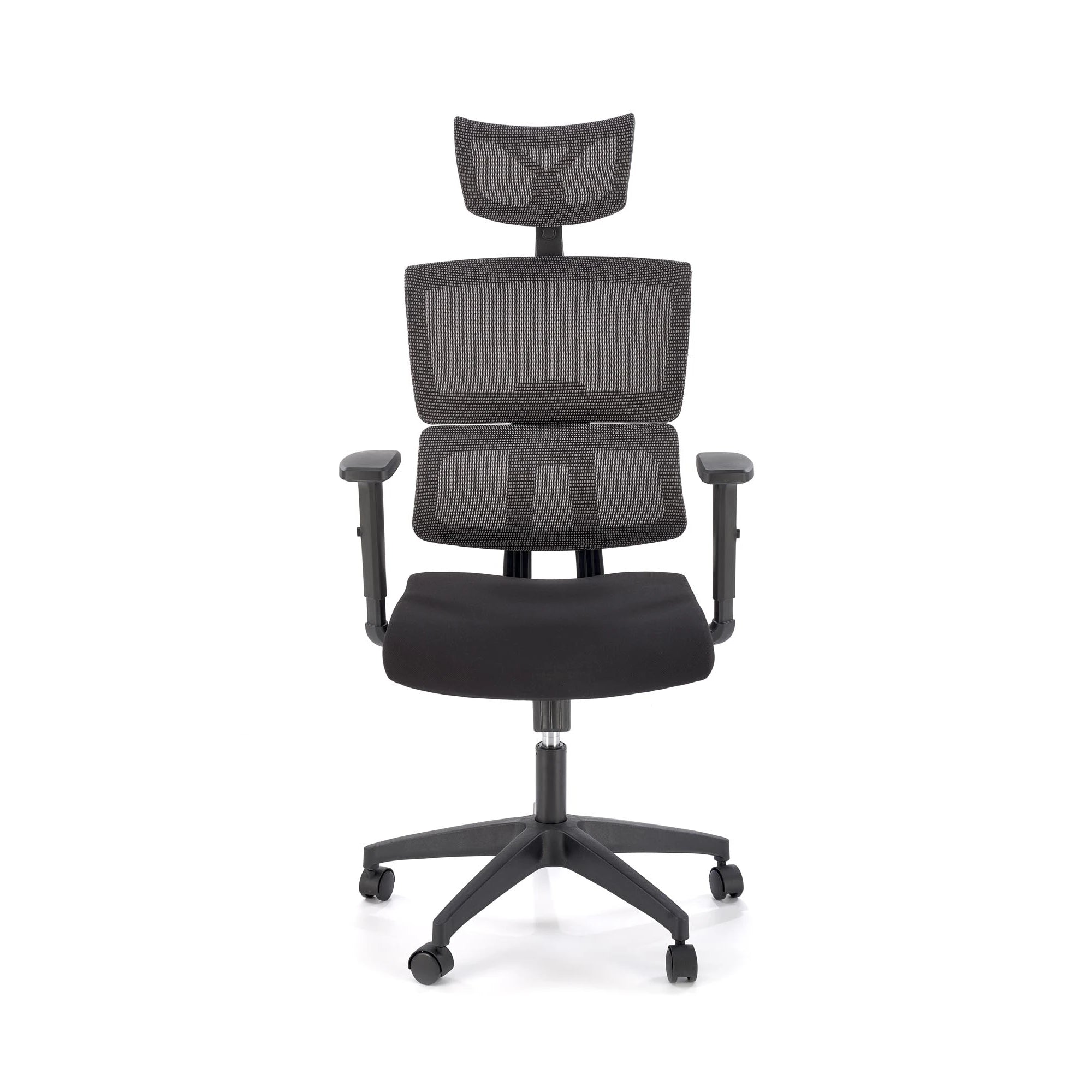 Scaun birou PABLO, negru/gri, stofa/plasa, 64x67x118/127 cm