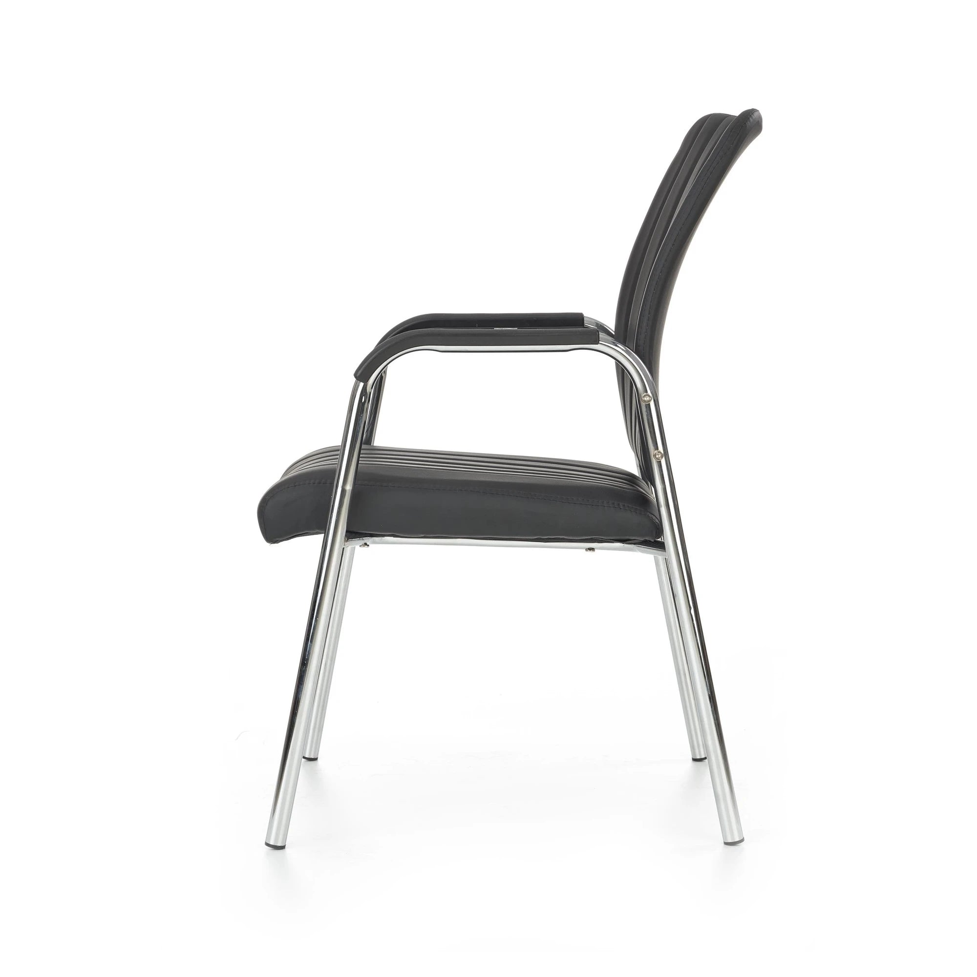 Scaun conferinta VIGOR, negru, piele ecologica/metal, 53x58x92 cm