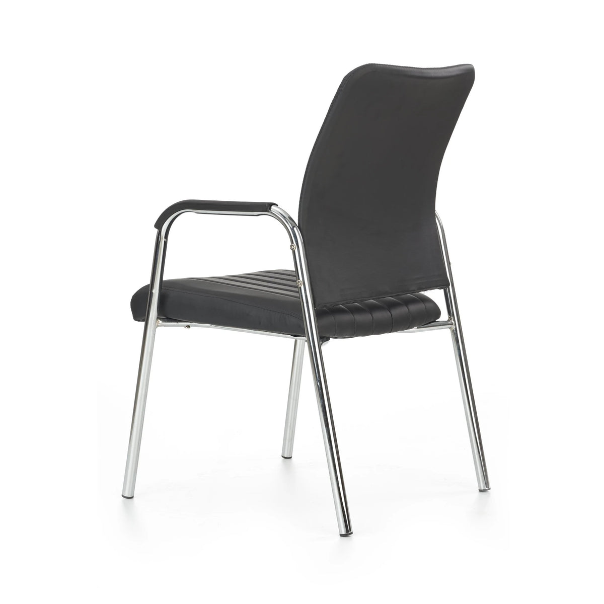 Scaun conferinta VIGOR, negru, piele ecologica/metal, 53x58x92 cm