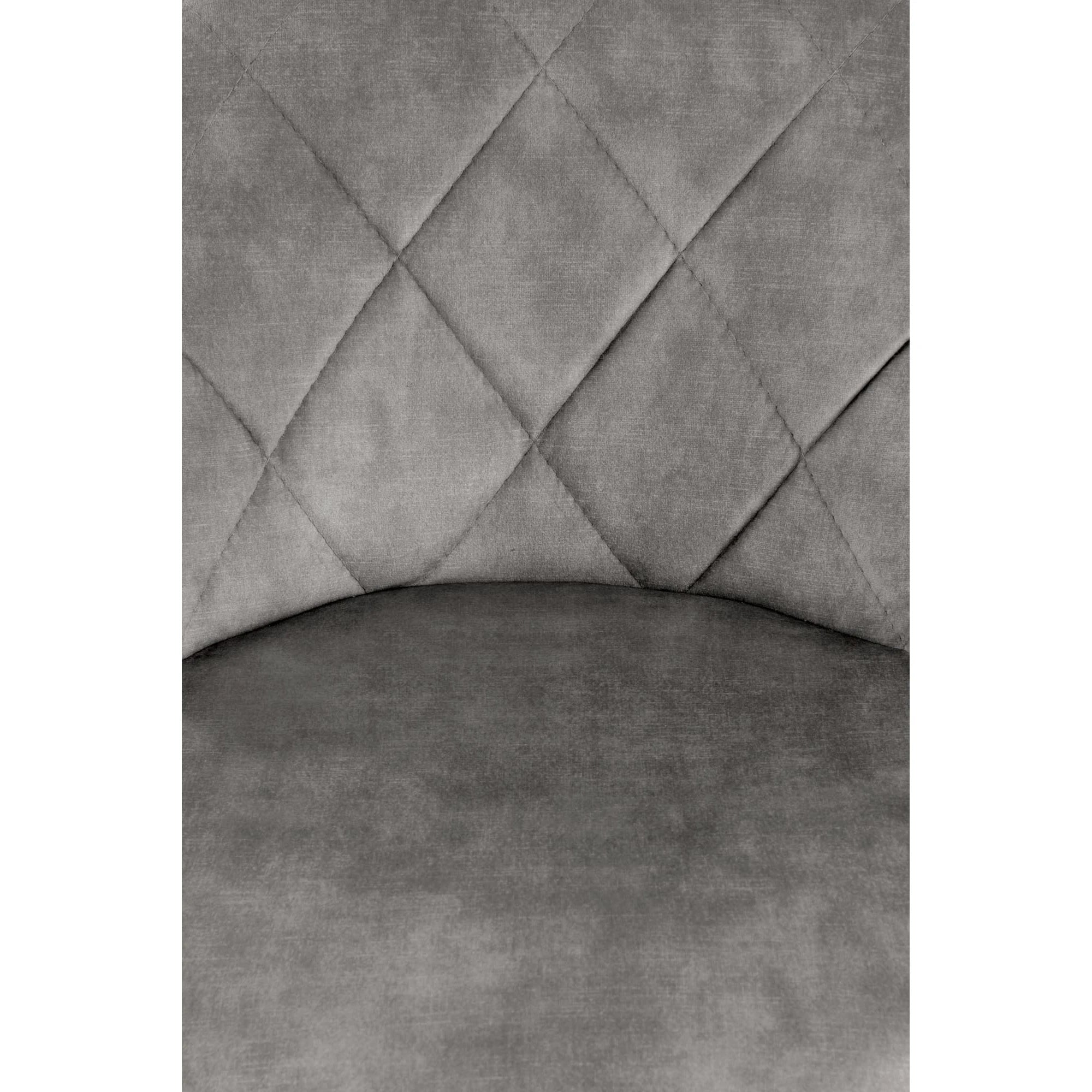 Scaun de bar rotativ H101, stofa catifelata gri - Bluvel 14, 47x45x106 cm