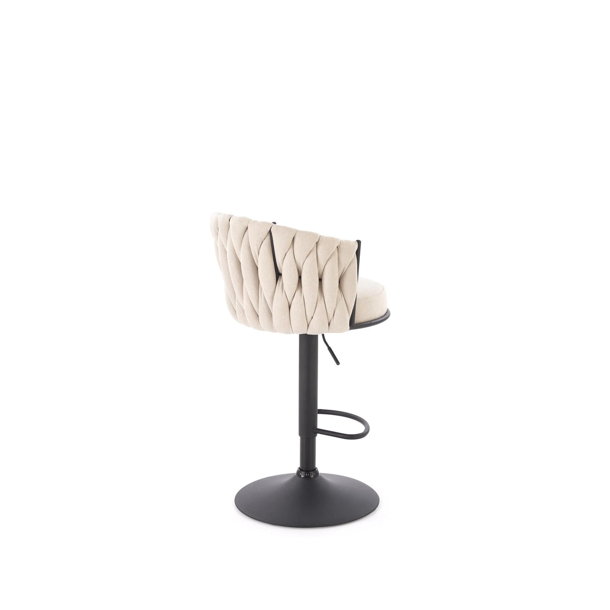 Scaun bar textil H125, bej - Nea 25, stofa clasica/otel, 53x54x90/105 cm
