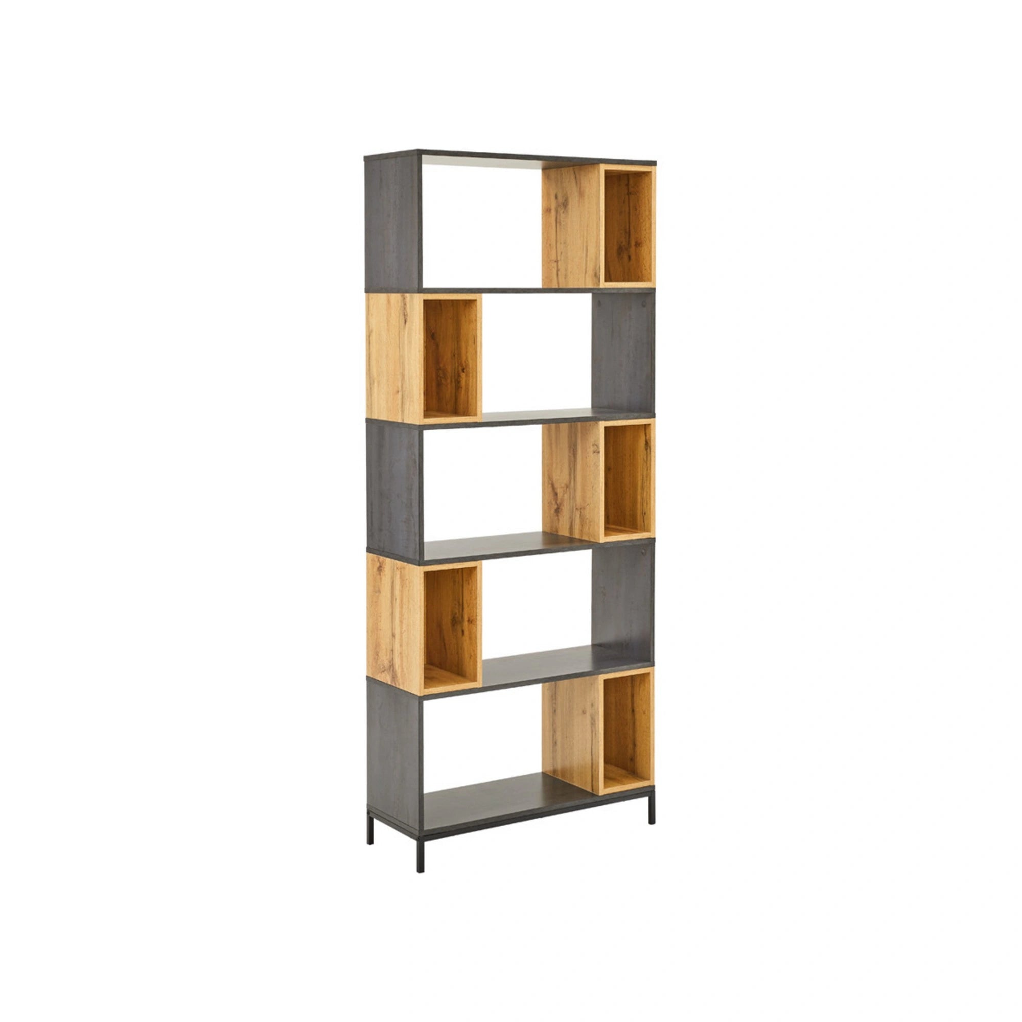 Bibiloteca KIKO, stejar/gri antracit, 80x30x194 cm