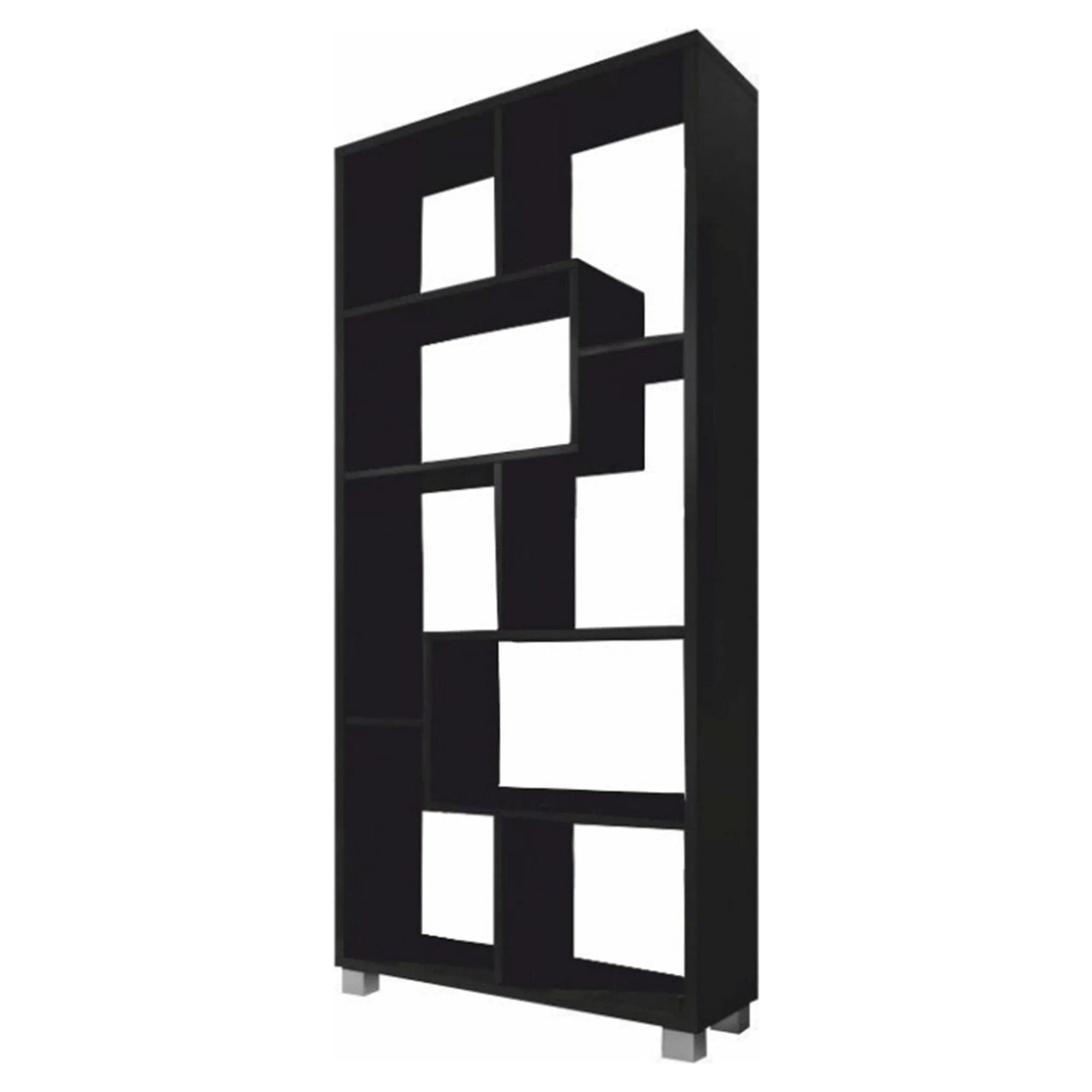 Biblioteca ADEN, negru, PAL melaminat, 69x25x161 cm