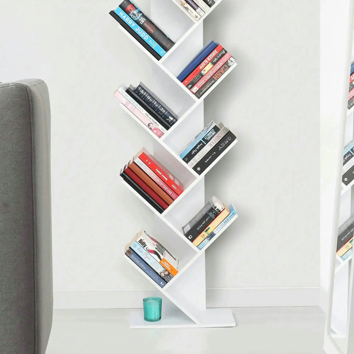 Biblioteca BAKI NEW TYP 1, alb, DTD laminat, 43x20x144 cm