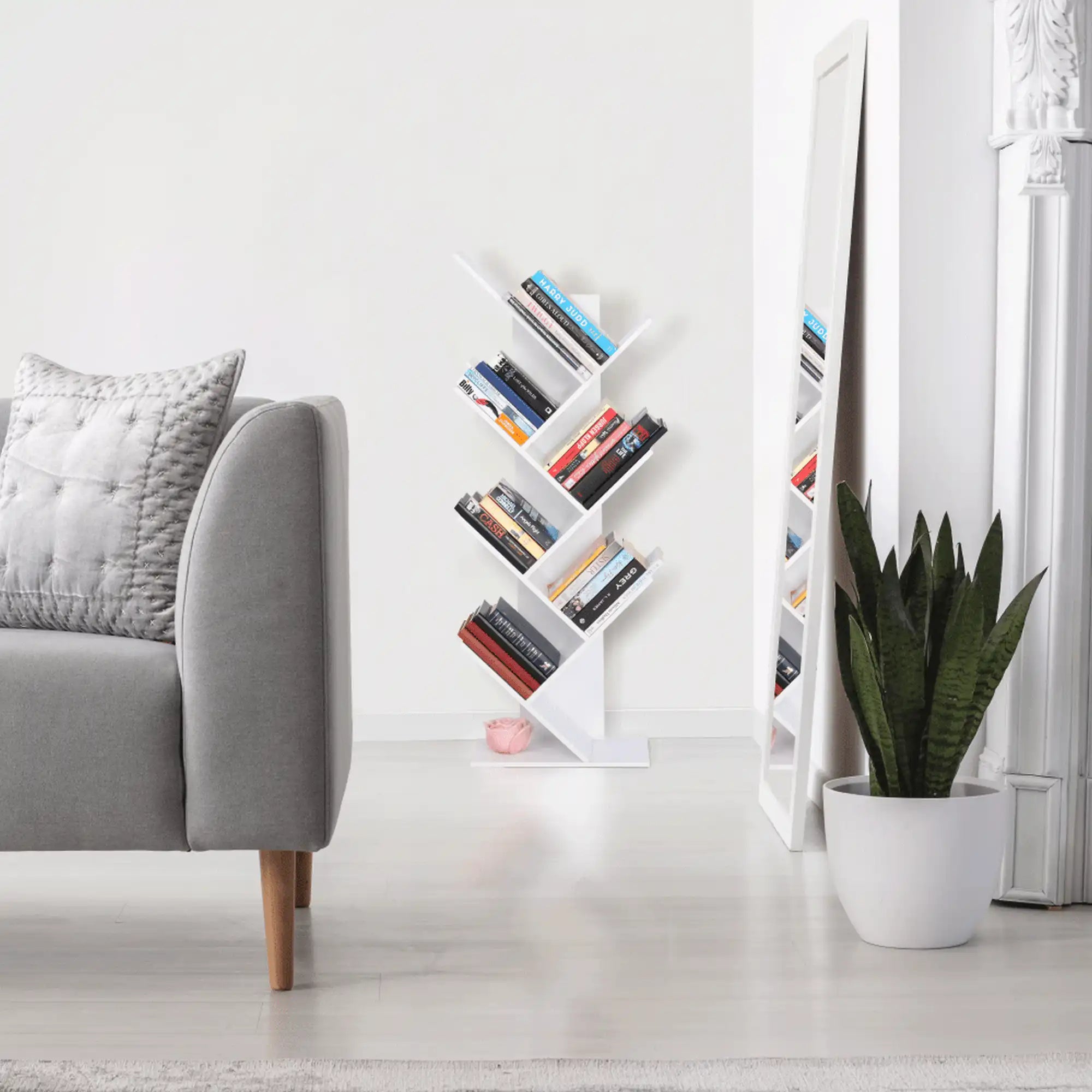 Biblioteca BAKI NEW TYP 2, alb, DTD laminat, 40x20x115 cm