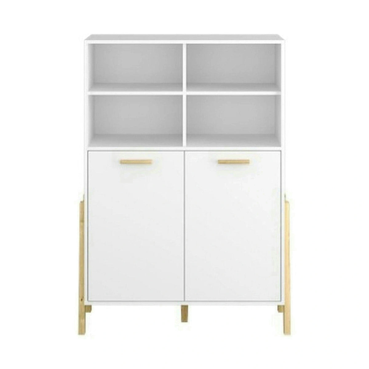 Biblioteca BELLE, alb, PAL laminat, 103x41x153 cm