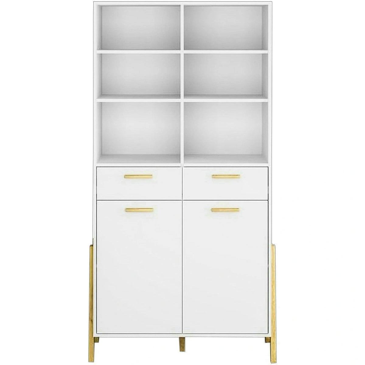 Biblioteca BELLE, alb, PAL laminat, 103x41x197 cm