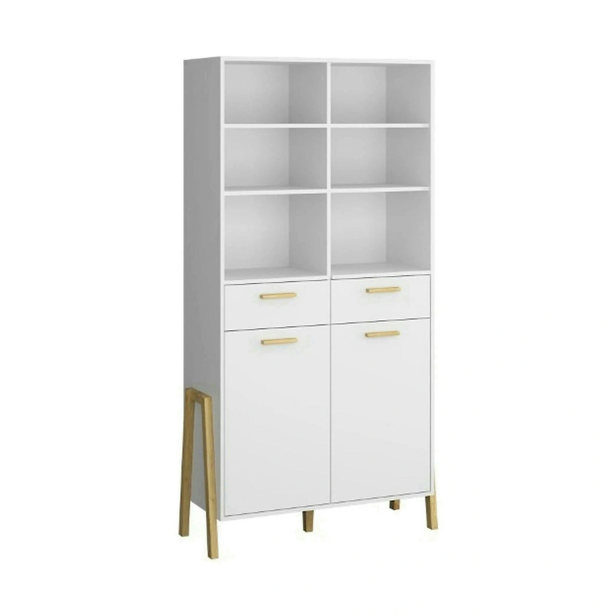 Biblioteca BELLE, alb, PAL laminat, 103x41x197 cm