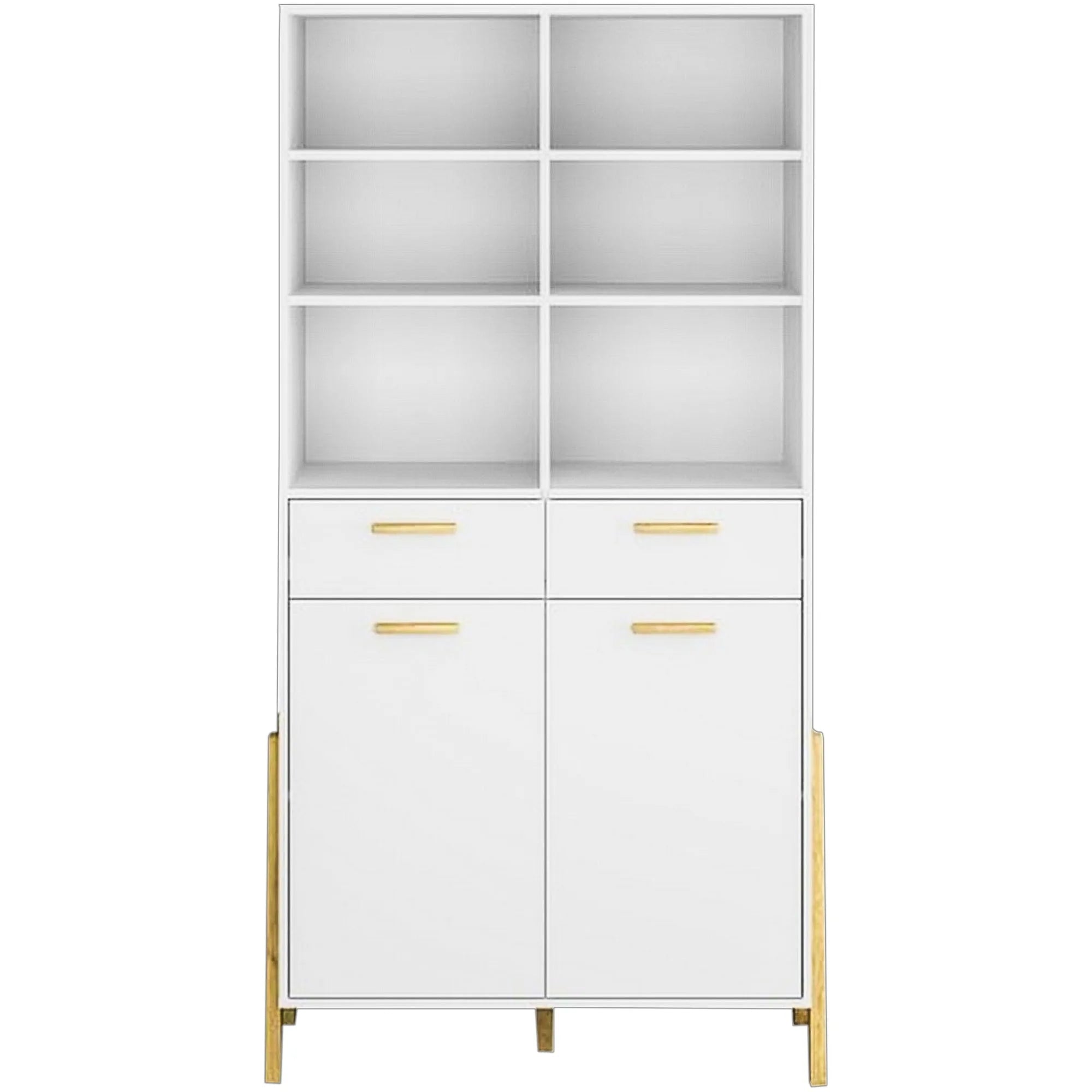 Biblioteca BELLE, alb, PAL laminat, 103x41x197 cm