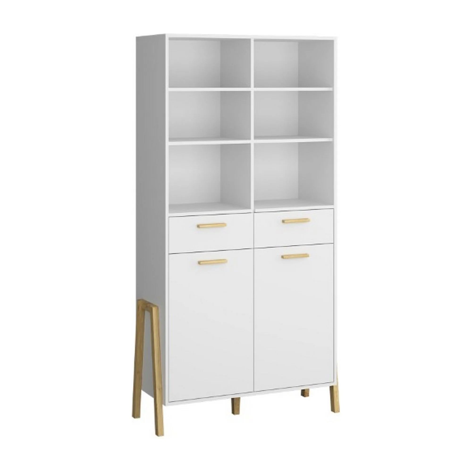 Biblioteca BELLE, alb, PAL laminat, 103x41x197 cm