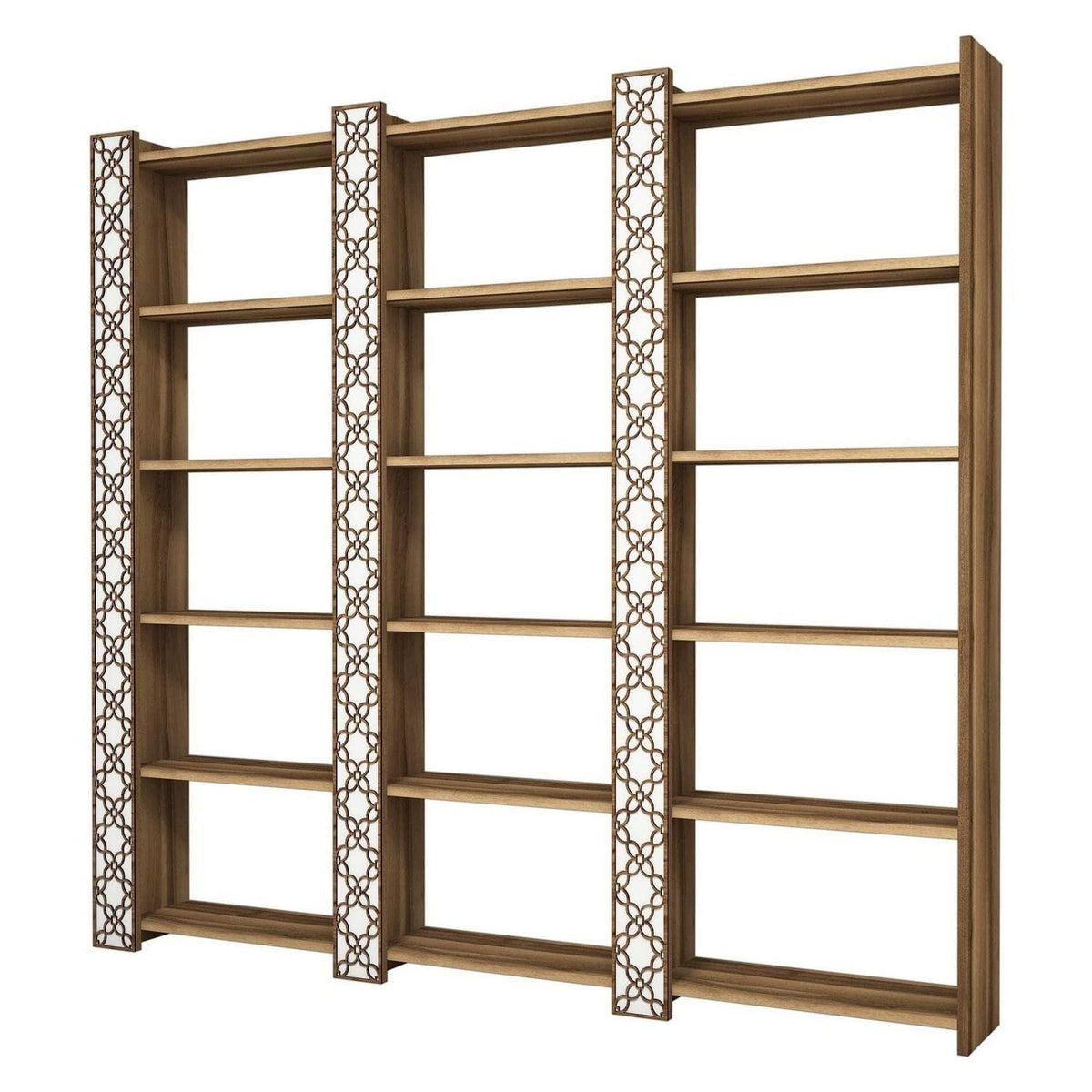 Biblioteca CITY 3, alb/alun, PAL melaminat, 185x24x170 cm