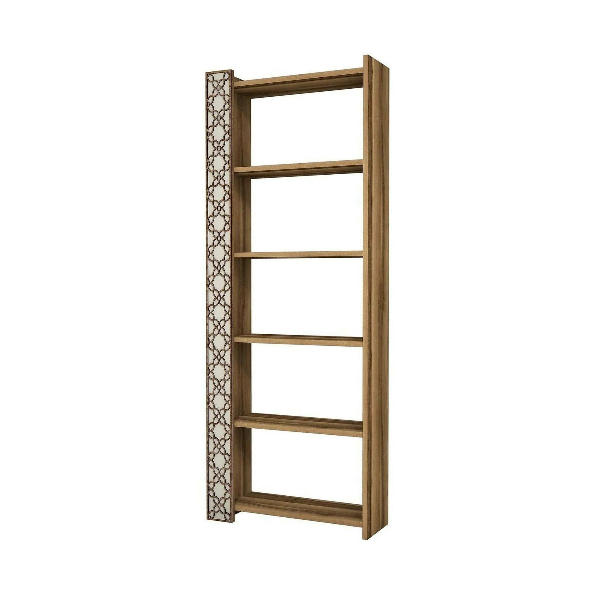 Biblioteca CITY, alun/bej, PAL melaminat, 65x24x170 cm